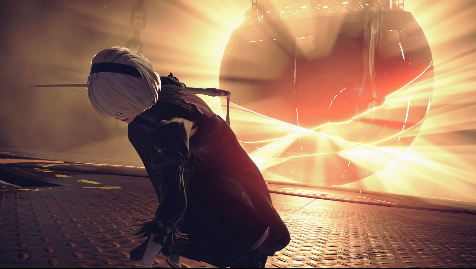 720P, YoRHa 2B, Yorha unit no.2 type b, Nier: Automata, screen shot, HD Wallpaper