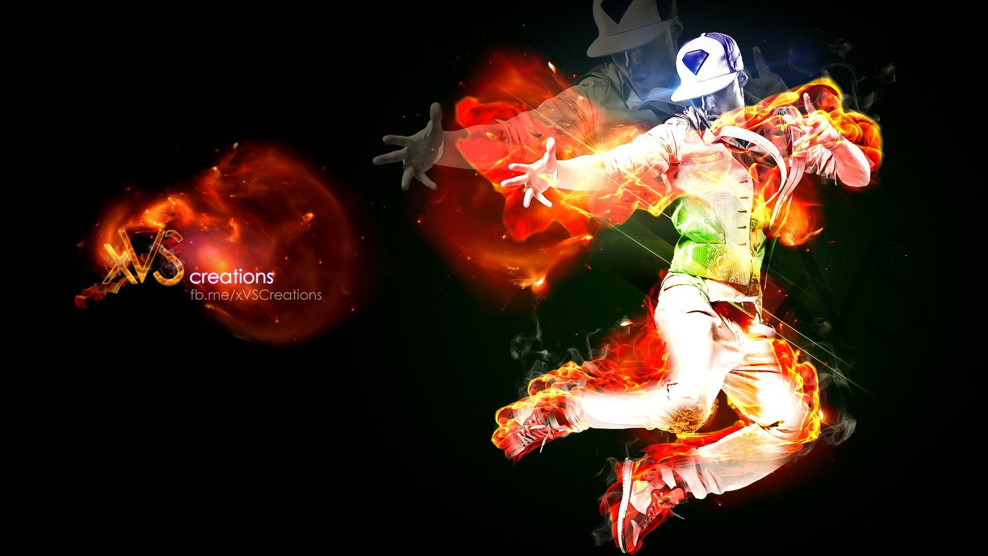 1080P, sidecut, Graffiti, Q, fire, dance, HD Wallpaper