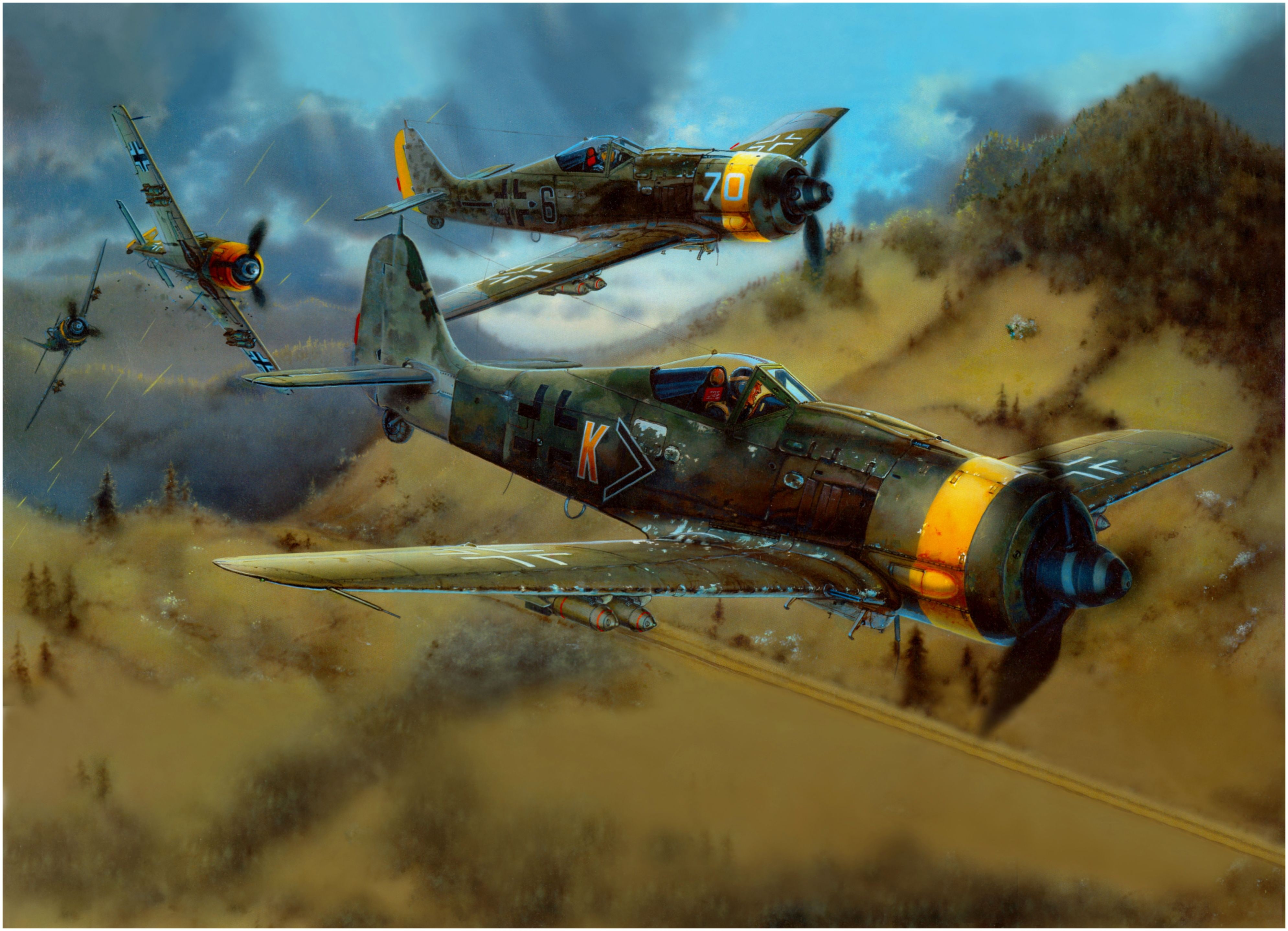 fw 190, outdoors, air vehicle, smoke - physical structure, aerospace industry, conflict, Luftwaffe, military, airplane, military aircraft, nature, aircraft, HD Wallpaper