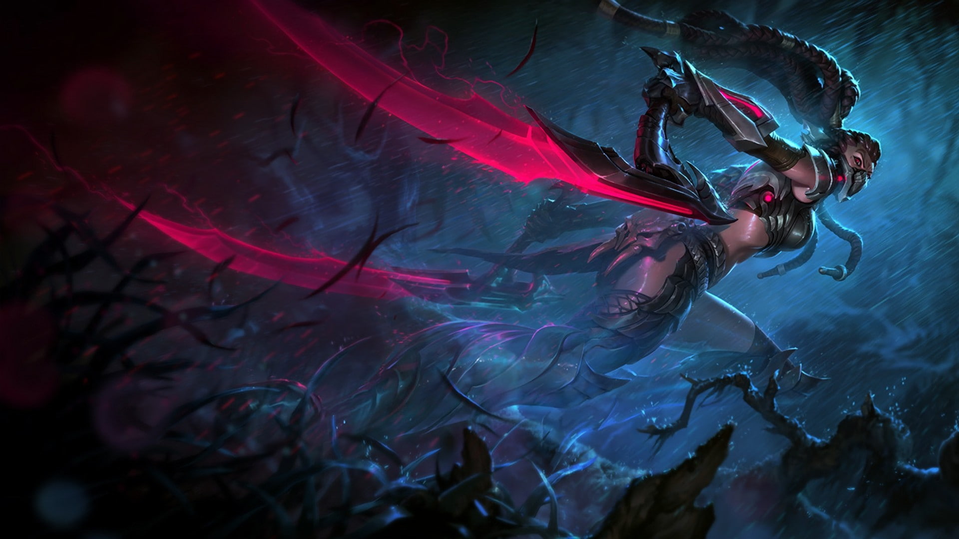 animals in the wild, adult, outdoors, one person, sea life, undersea, rippled, League of Legends, nature, marine, Akali(League of Legends), motion, sport, HD Wallpaper