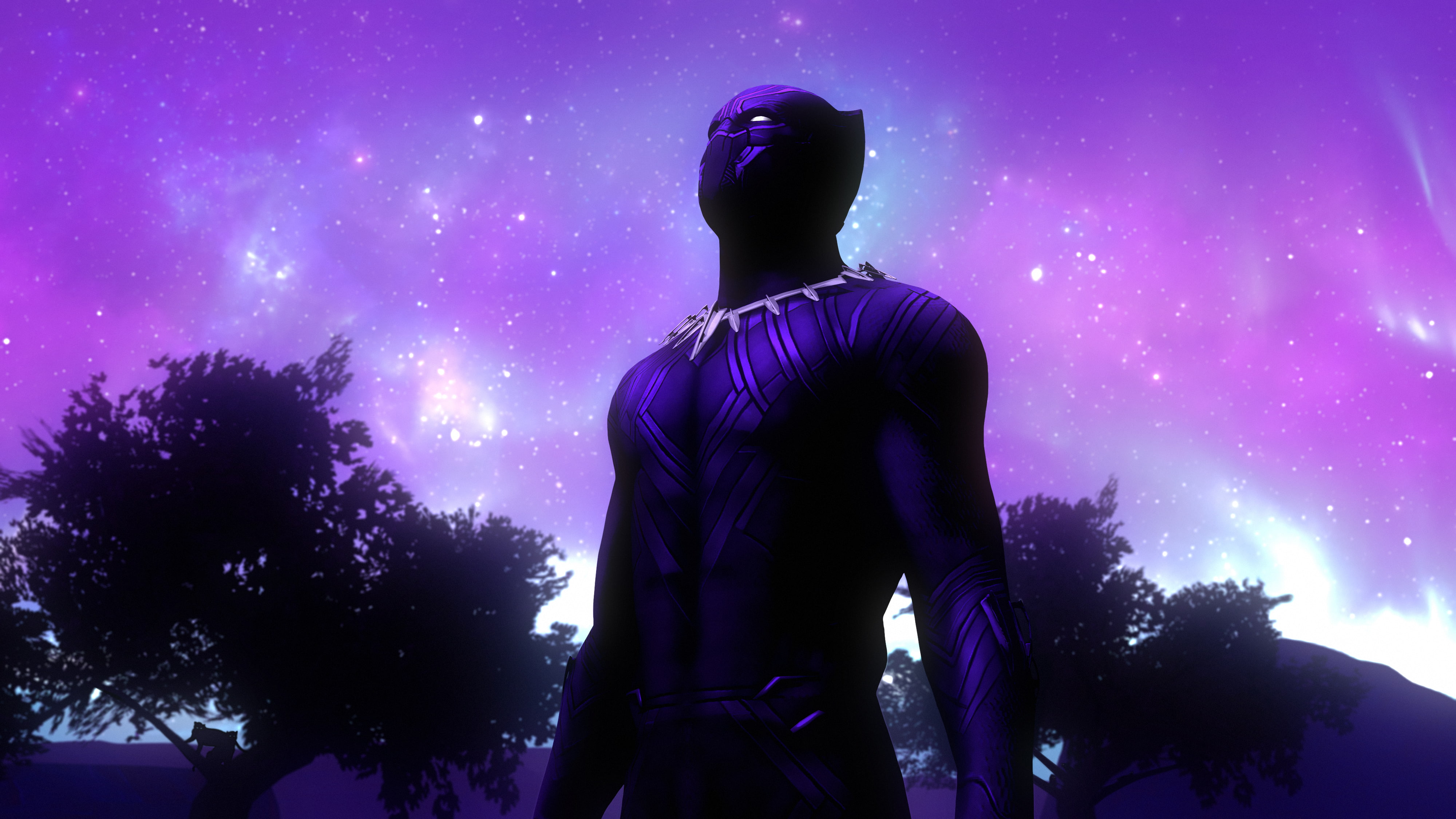 Panther, Purple, 4K, Suit, Black, k, HD Wallpaper