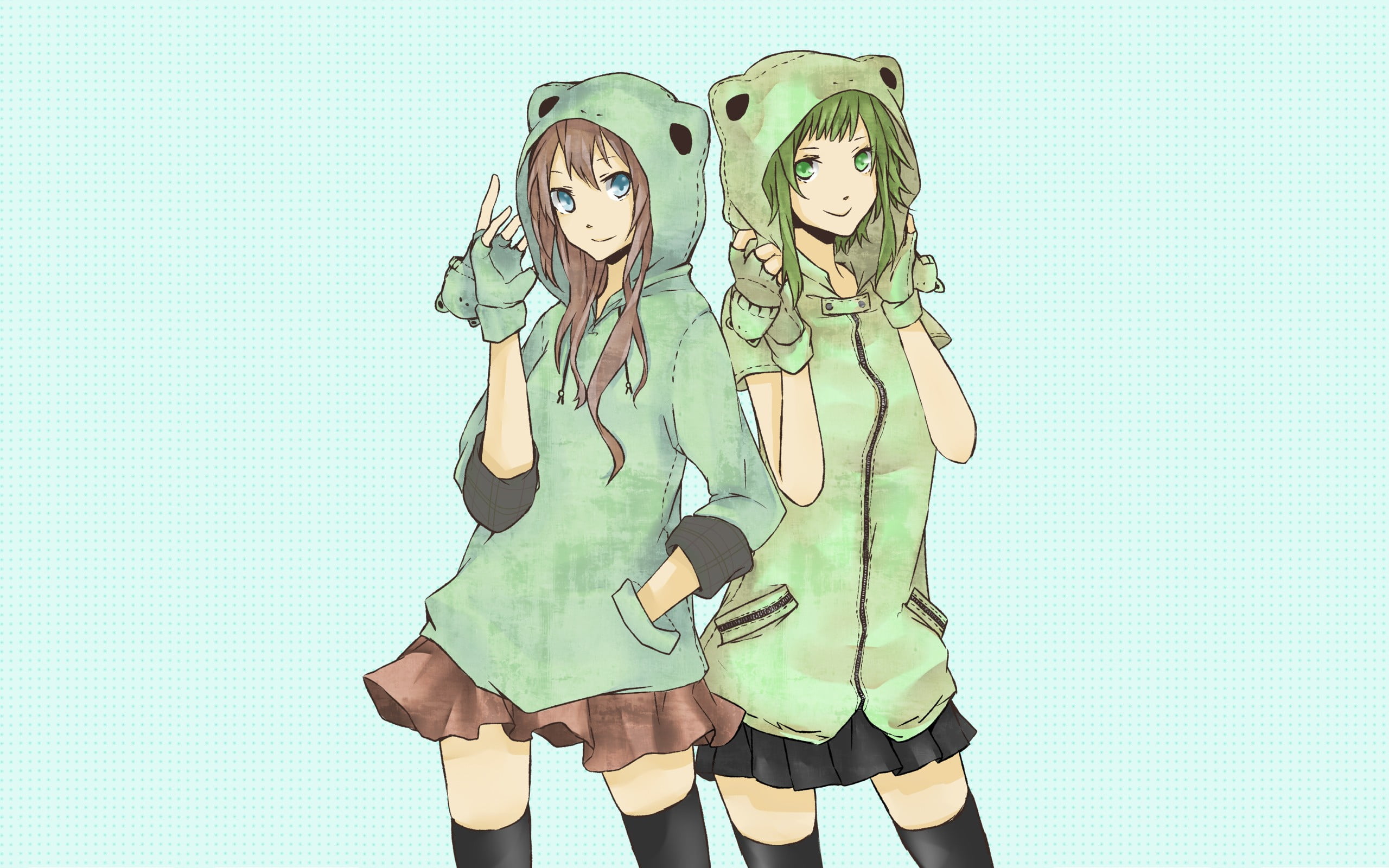 looking at camera, turquoise colored, smiling, young adult, Vocaloid, adult, emotion, people, Megpoid Gumi, fun, friendship, fashion, beautiful woman, blue, HD Wallpaper