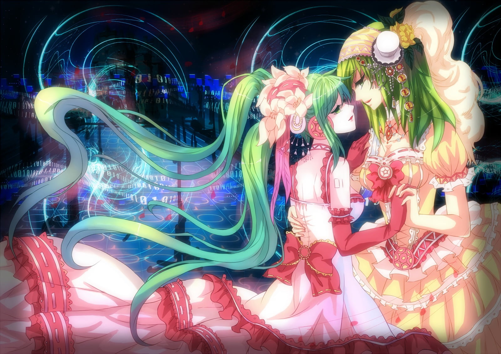 green, vases, Megpoid Gumi, no people, 720P, representation, green hair, store, animal representation, art and craft, creativity, two, close-up, choice, HD Wallpaper