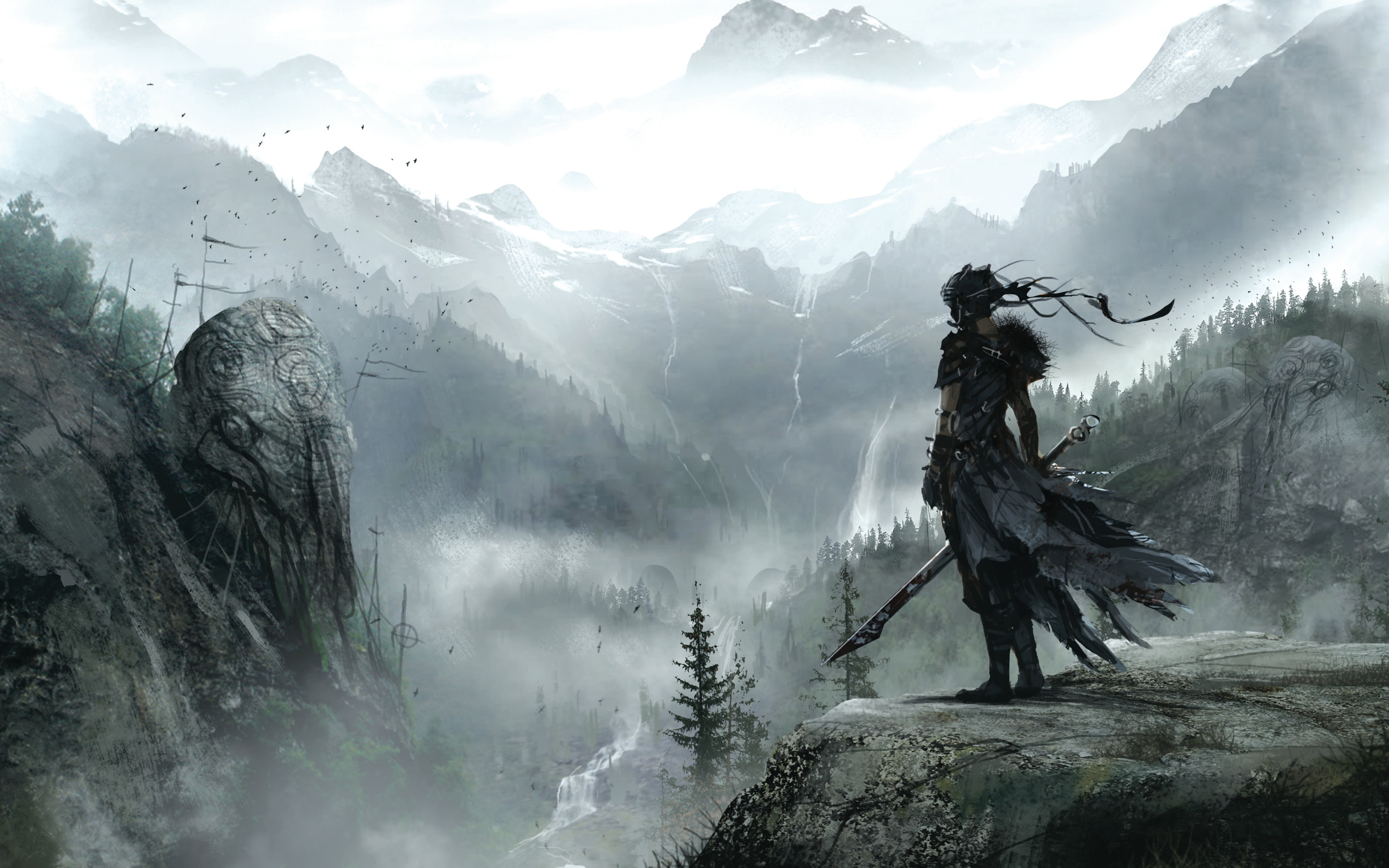 girl, art, hellblade, 4K, ninja theory backgrounds, HD Wallpaper