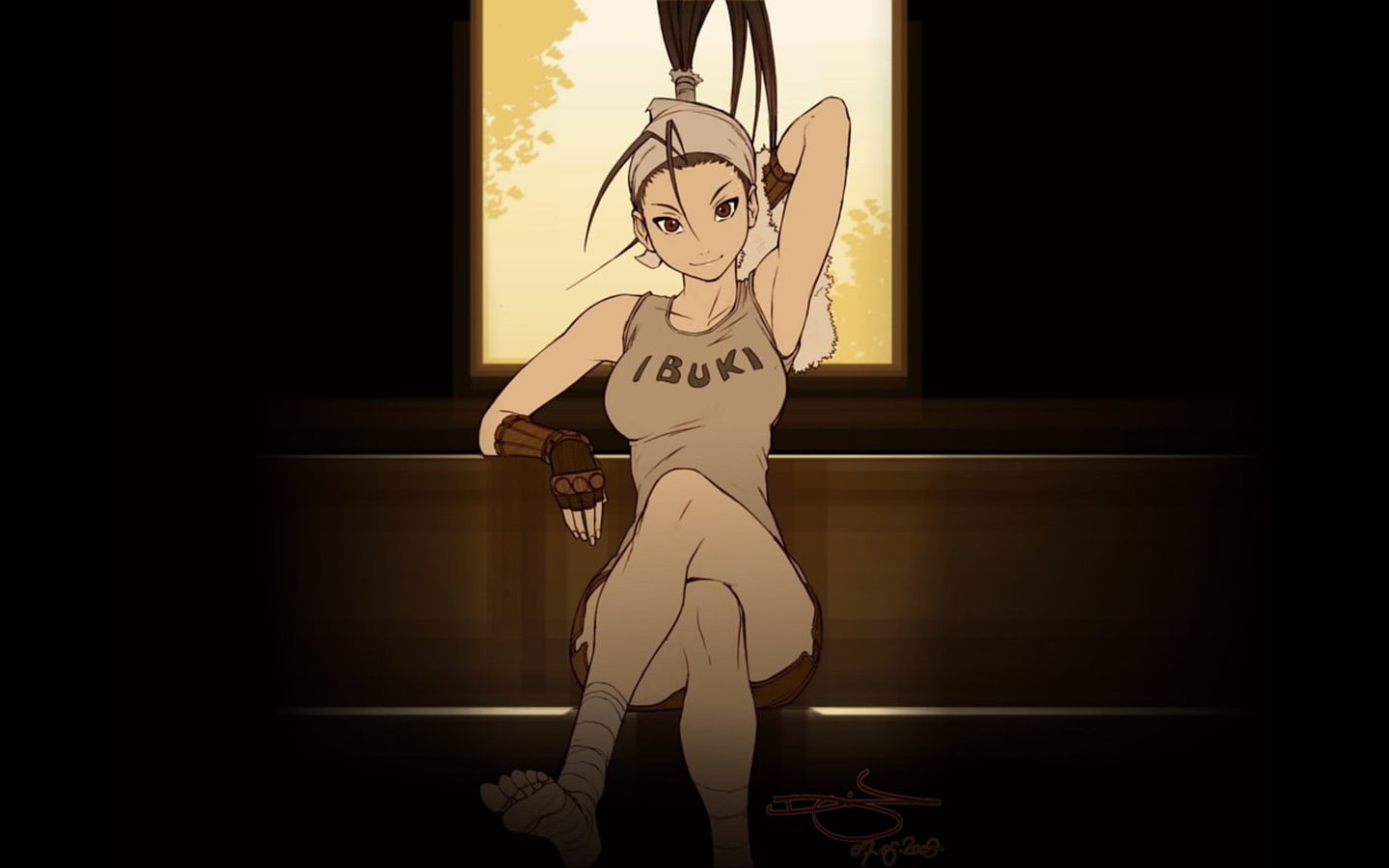 ninjas, video, tank, ibuki, wristguards, street fighter, tops, street, girls, art, hd, x, 720P, anime, games, fighter, fuko, HD Wallpaper