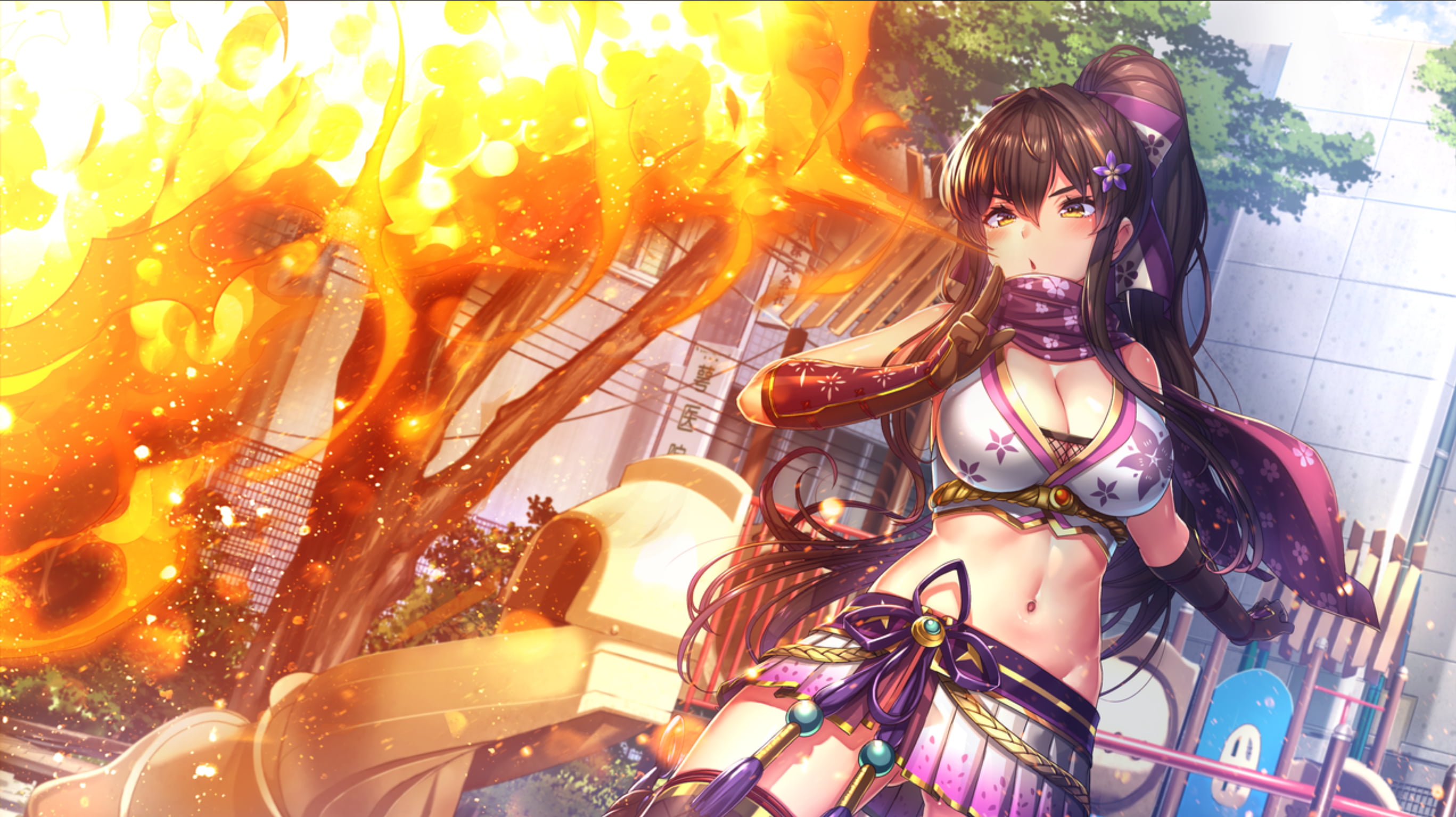 2K, ninja girl, long hair, HD Wallpaper