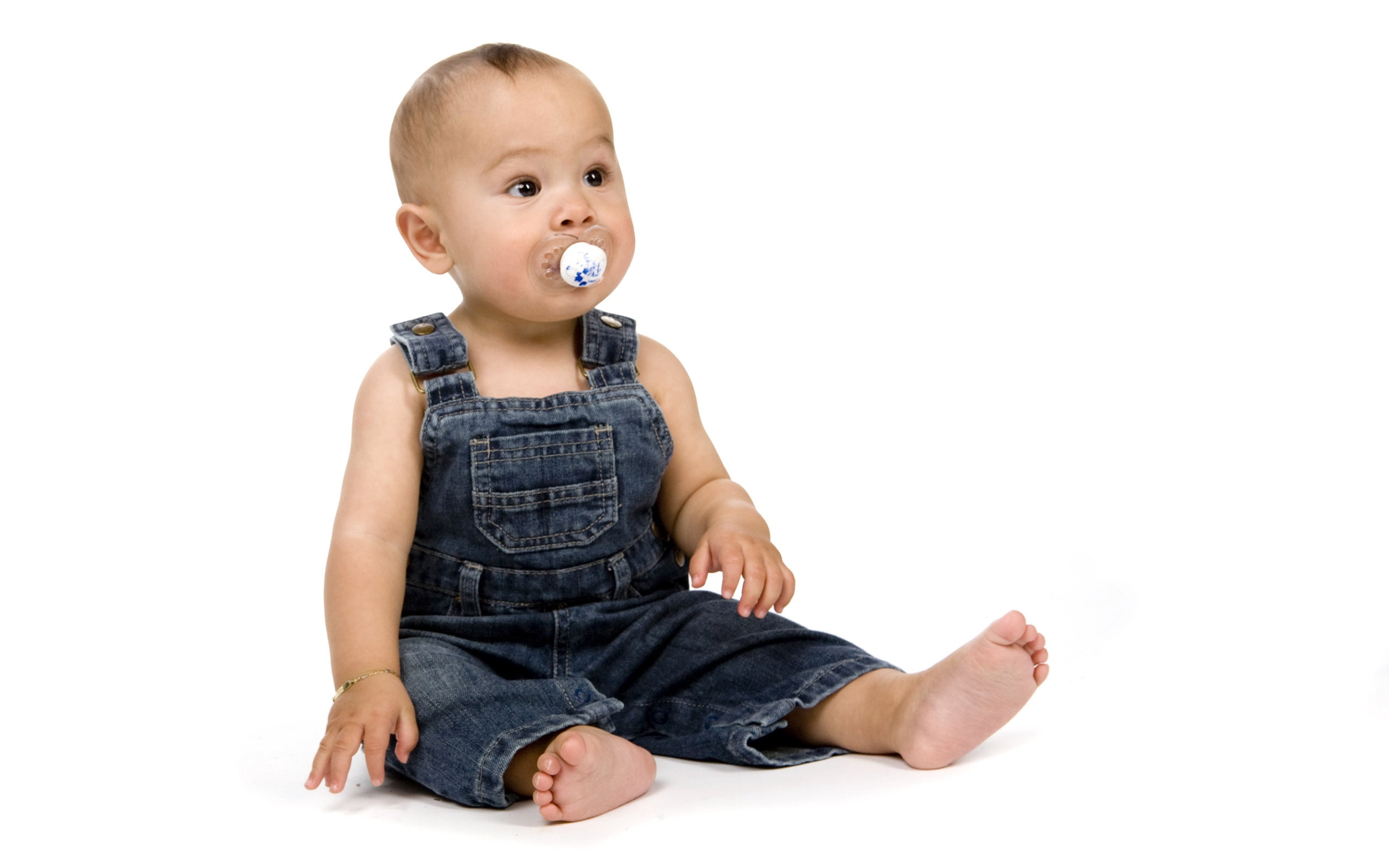 s, young, boys, small, portrait, baby, full length, front view, happiness, pacifier, mouth open, cut out, innocence, joy, cute, rompers, one Person, white Background, HD Wallpaper