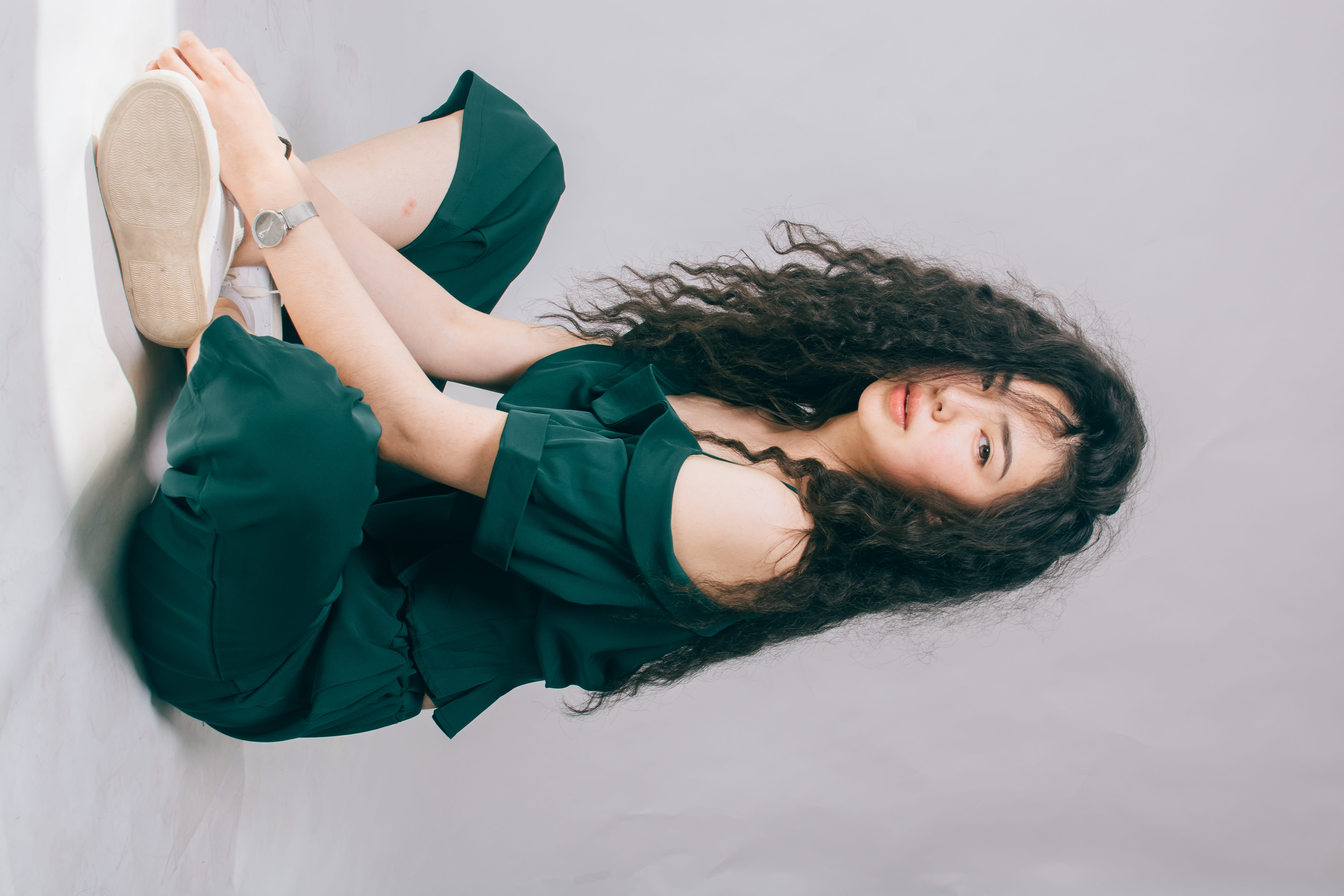 lying down, shoe, robe, teenager, gown, long hair, footwear, long sleeve, sitting, evening dress, human, hair, young women, apparel, wearing, person, rompers, HD Wallpaper