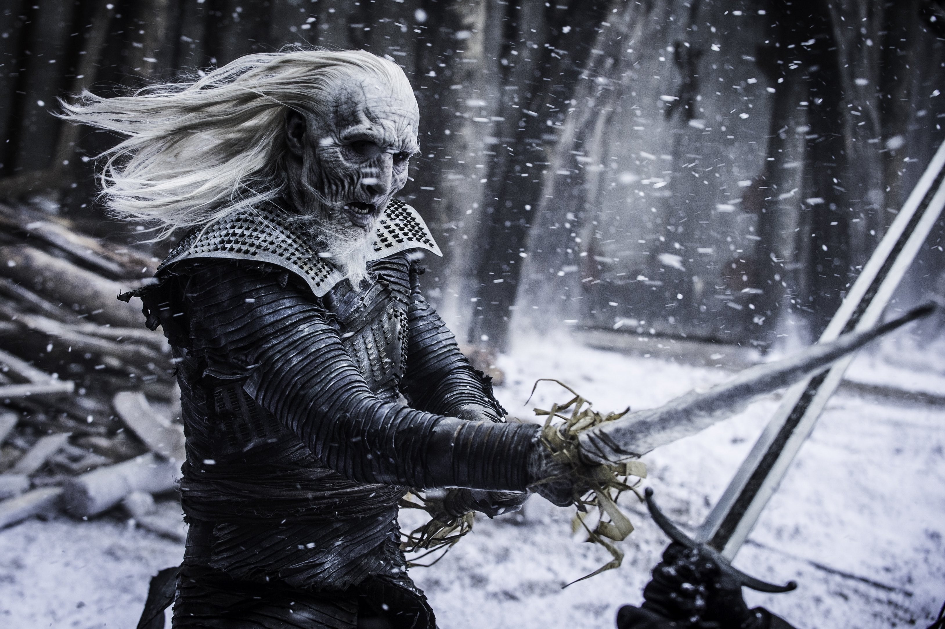 women, one person, 2K, cold temperature, real people, game of thrones image white walkers, lifestyles, young adult, day, snowing, hair, warm clothing, HD Wallpaper