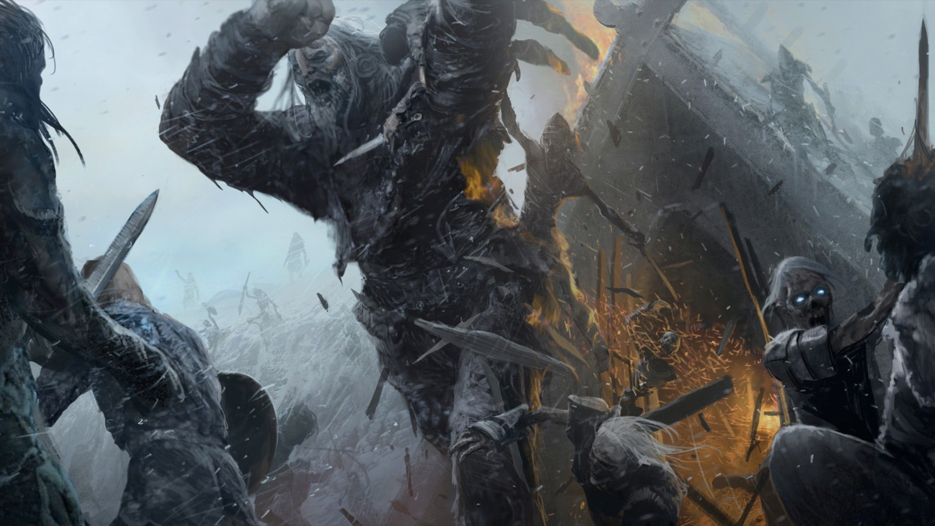 1080P, game of thrones fantasy art white walkers giant, HD Wallpaper