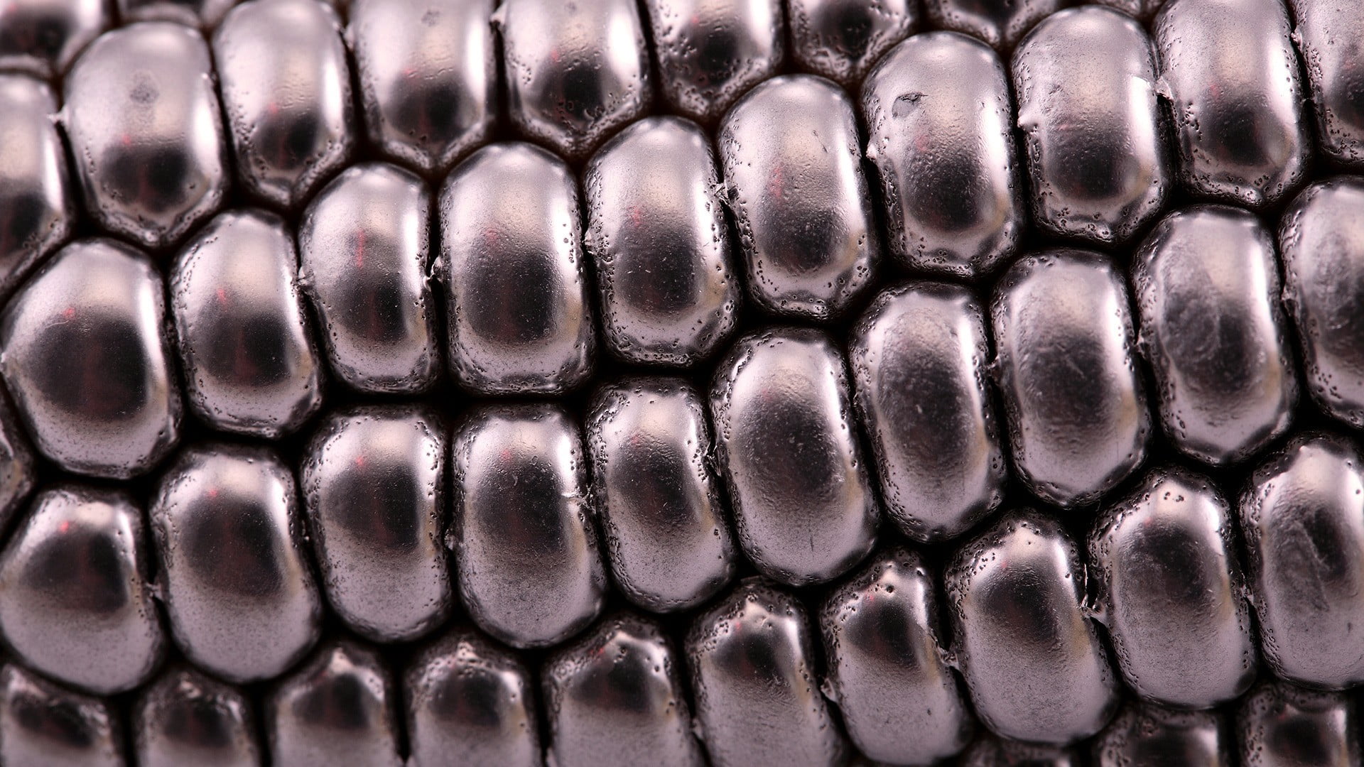 digital art, geometric shape, reflection, colored, minimalism, shiny, brown, silver, corn, repetition, close-up, macro, studio shot, indoors, pattern, extreme close-up, HD Wallpaper