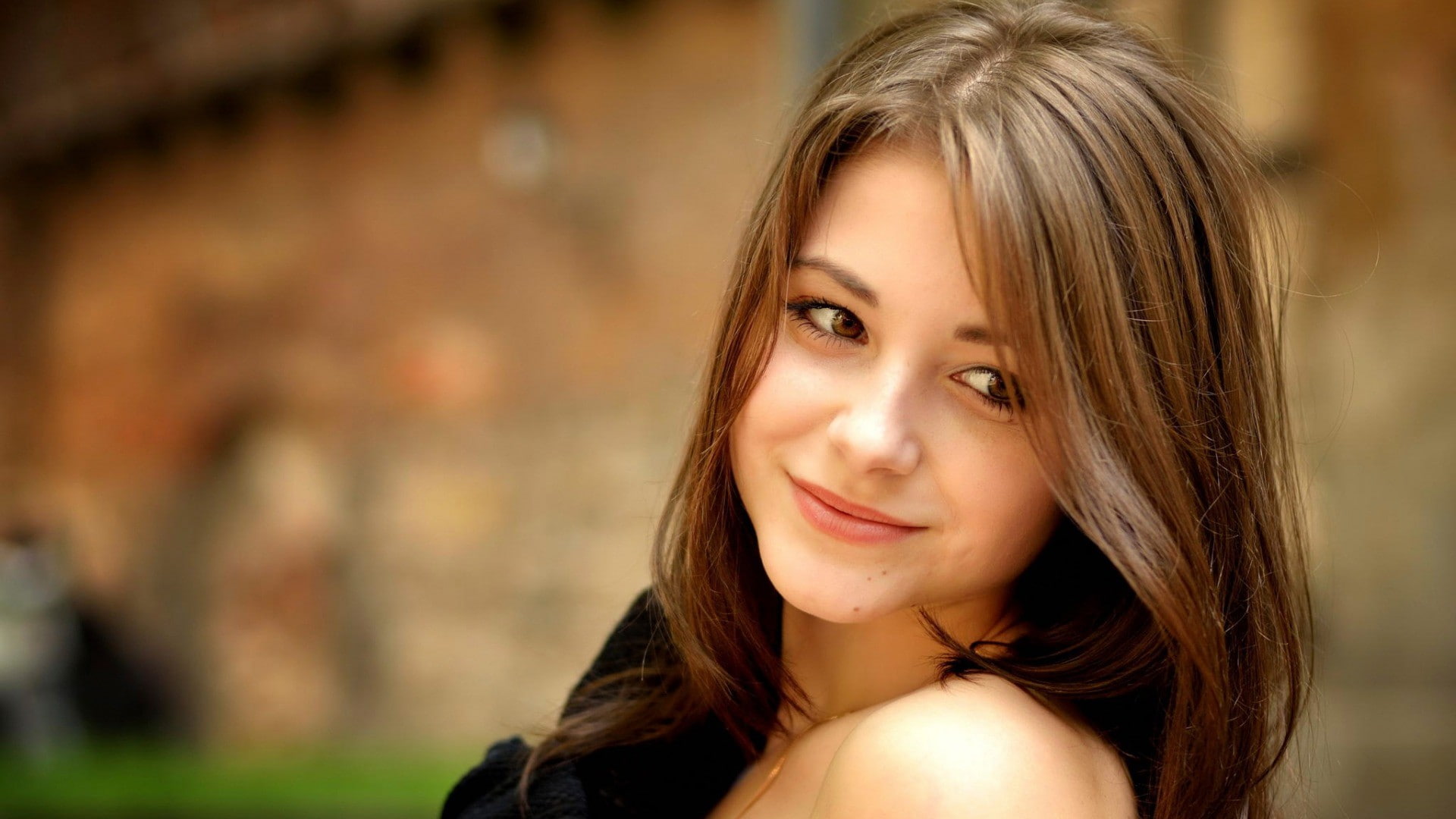 1080P, women, brunette, face, smiling, Dana Kareglazaya, HD Wallpaper
