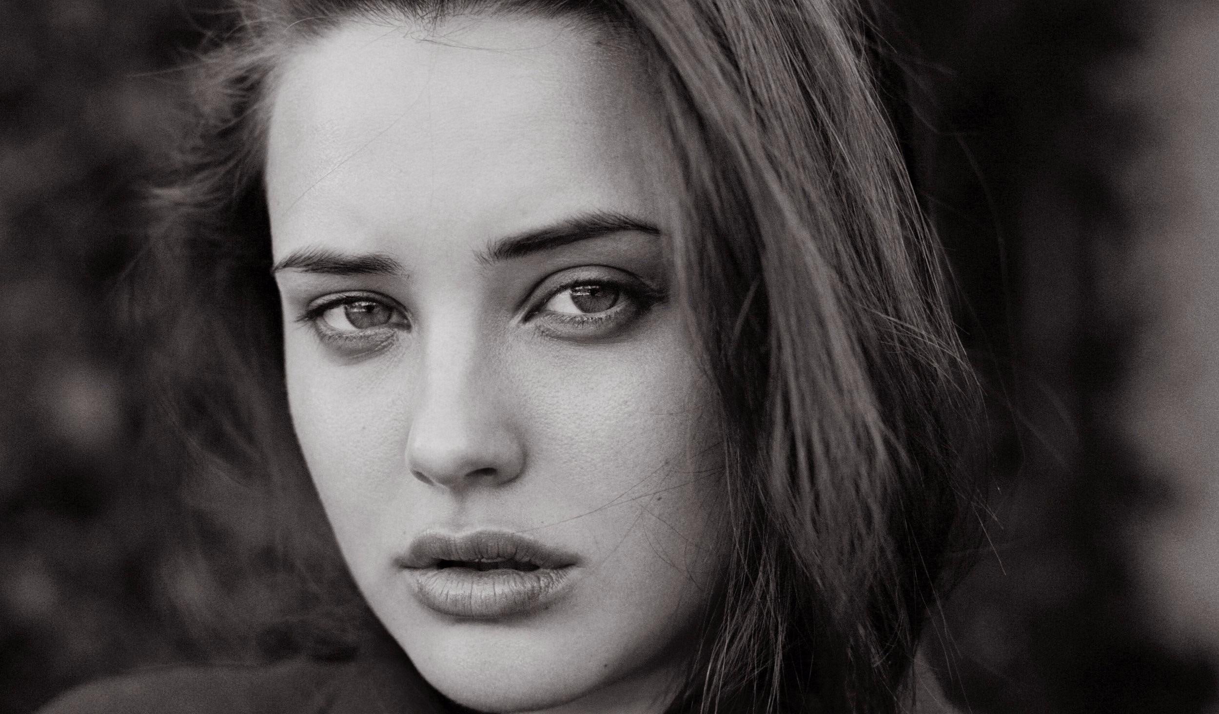 langford, actress, monochrome, katherine, 1080P, HD Wallpaper