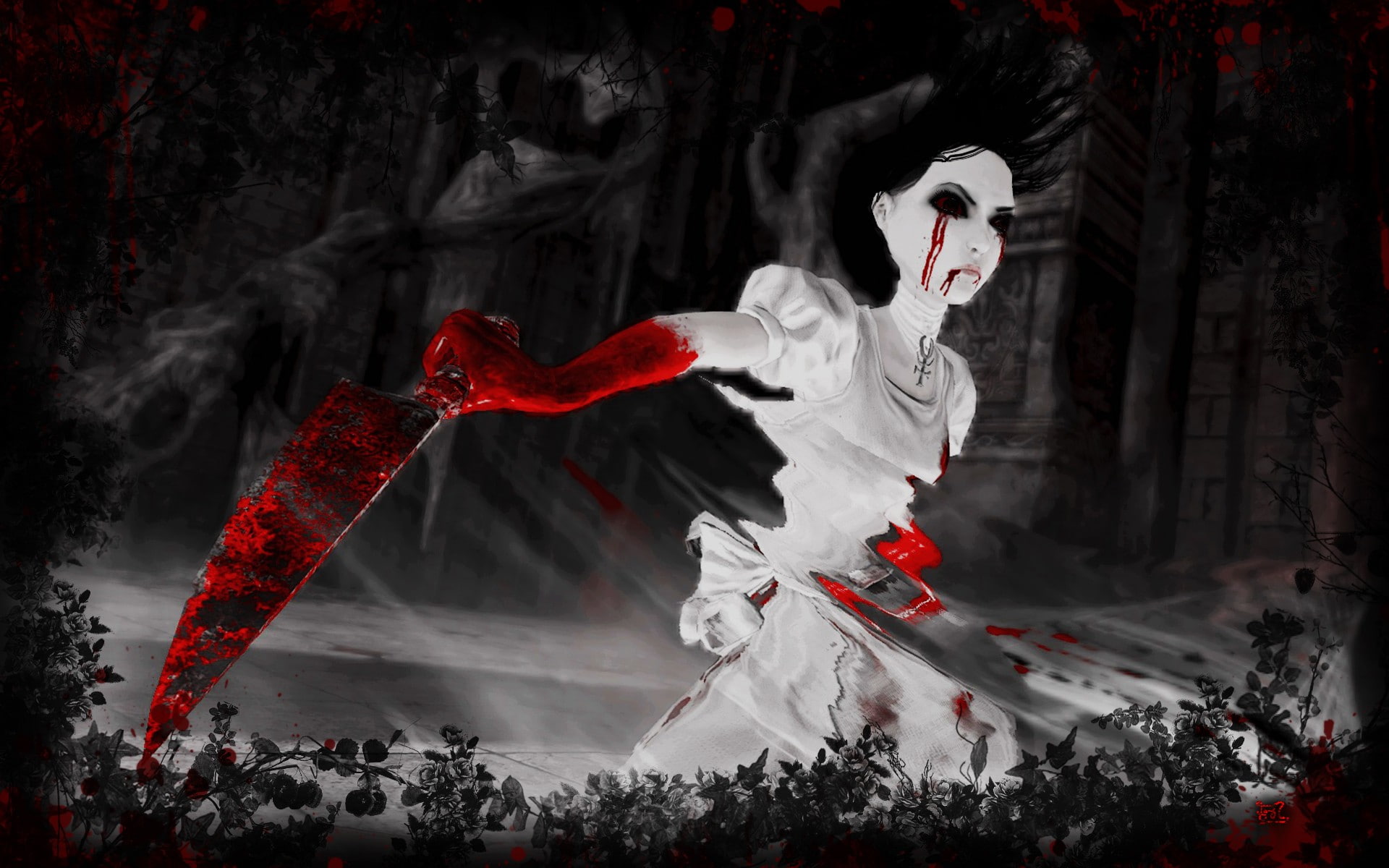 madness, alice, games, sword, video games, video, returns, 1920x1200, 1080P, blood, HD Wallpaper