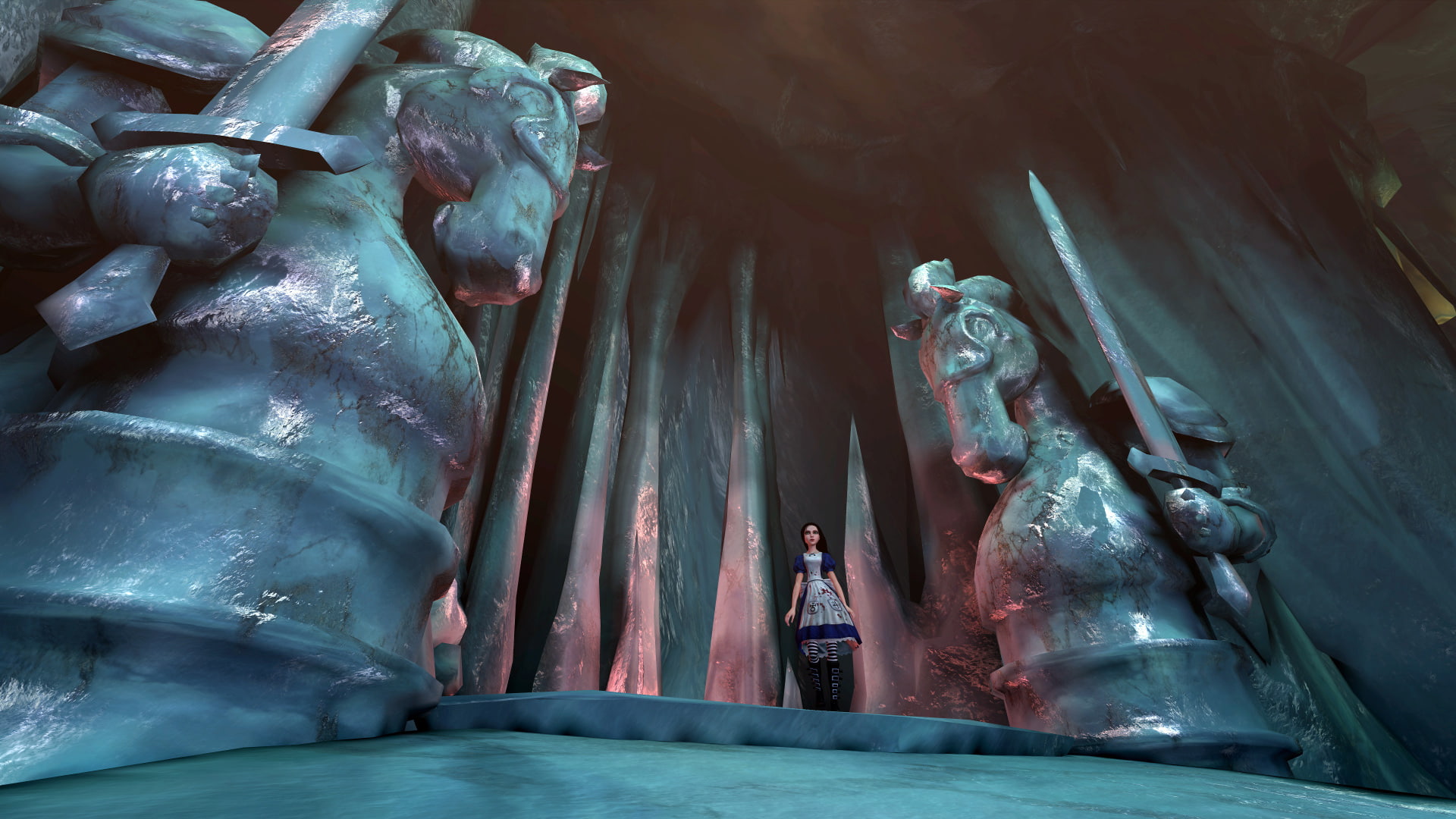 hd, alice, piece, concrete, gray, video games, knight, 1080P, chess, madness, returns, statues, two, HD Wallpaper