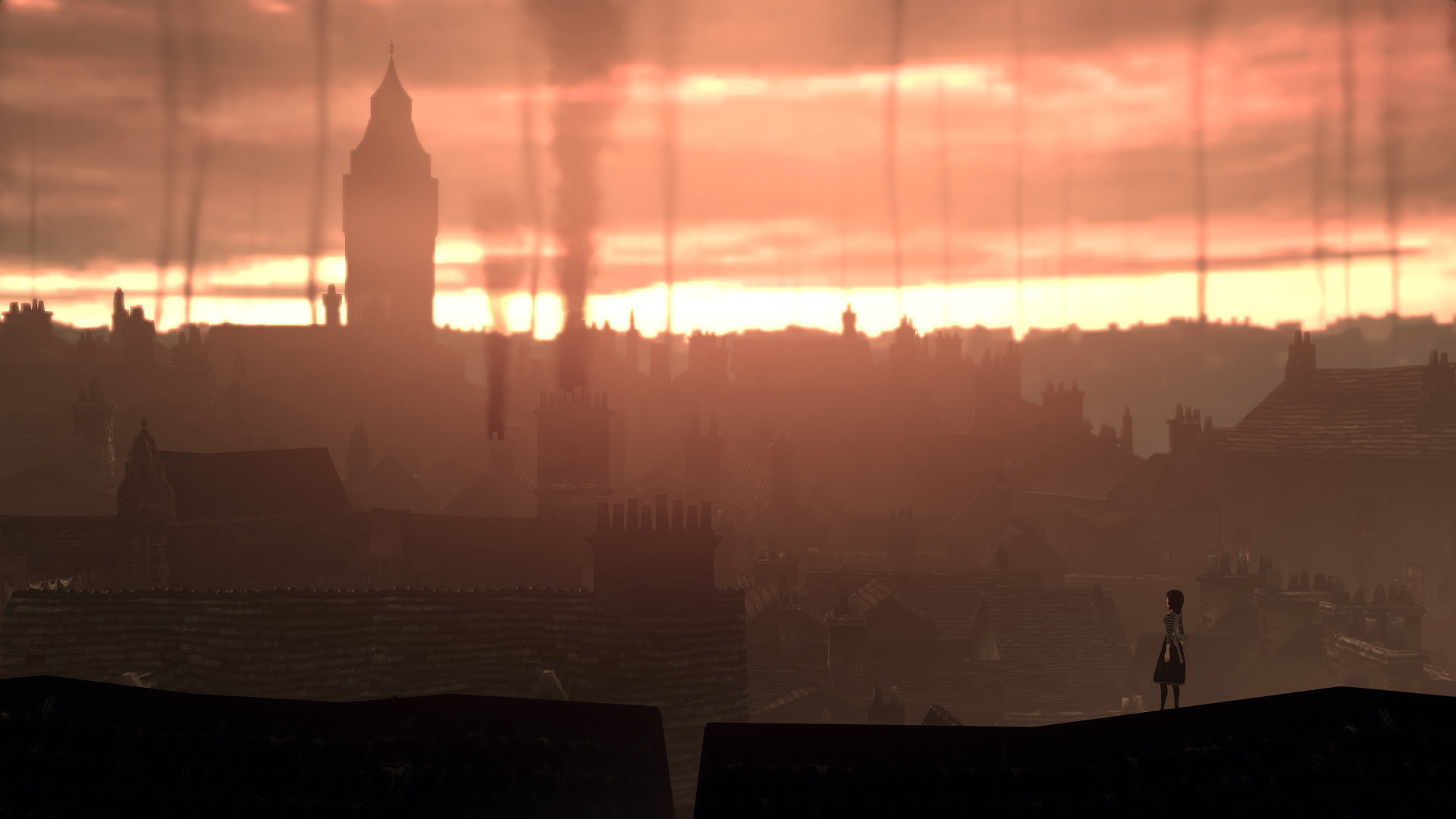 hd, sunset, video games, sky, dark, returns, smoke, madness, alice, 1080P, HD Wallpaper