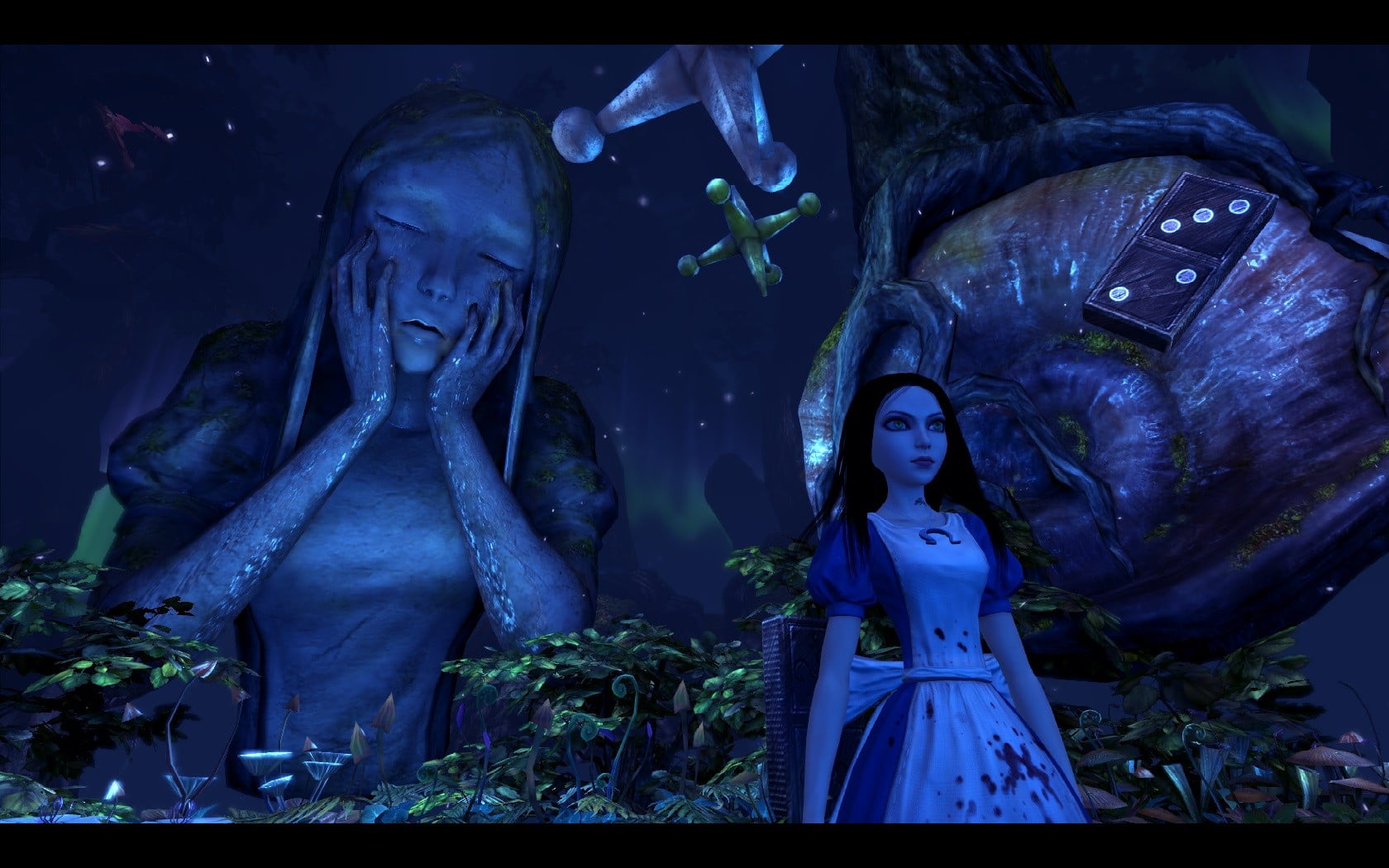 transfer print, sculpture, representation, holding, no people, standing, sky, creativity, belief, Alice: Madness Returns, cheeks, art and craft, near, eyes, HD Wallpaper