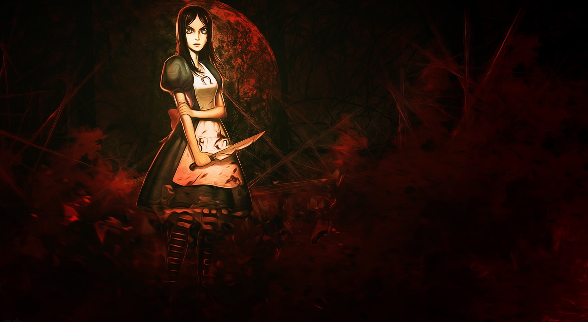 art and craft, dark, hairstyle, black, nature, holding, women, portrait, Other Games, representation, female, young women, standing, human representation, HD Wallpaper