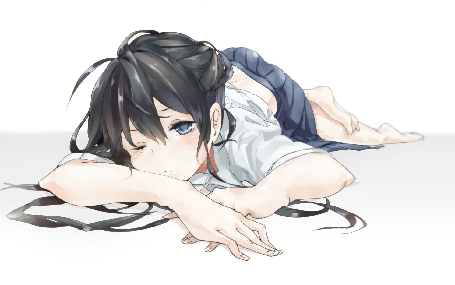 anime girls, sleepy, 720P, HD Wallpaper