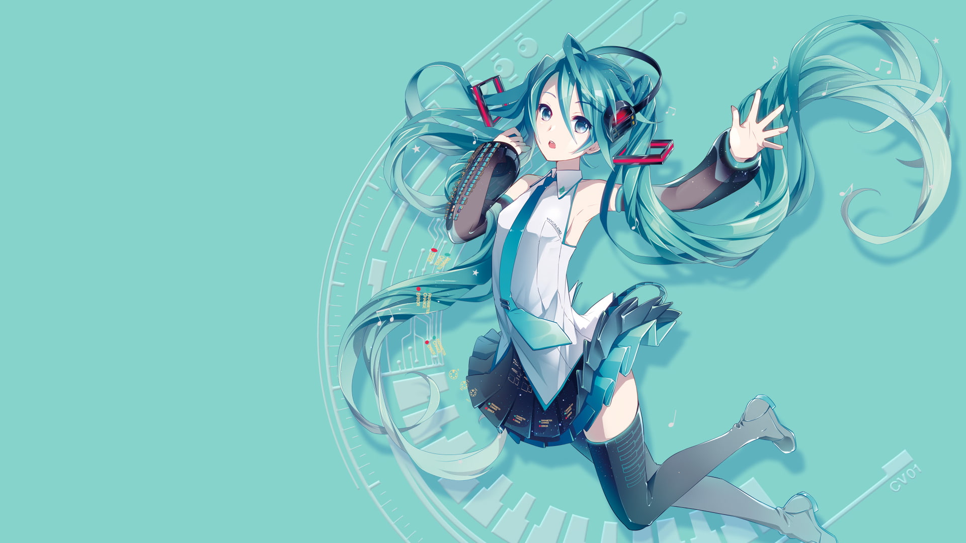 women, lifestyles, colored background, Vocaloid, young adult, cyan, long hair, indoors, anime girls, real people, Hatsune Miku, young women, studio shot, HD Wallpaper