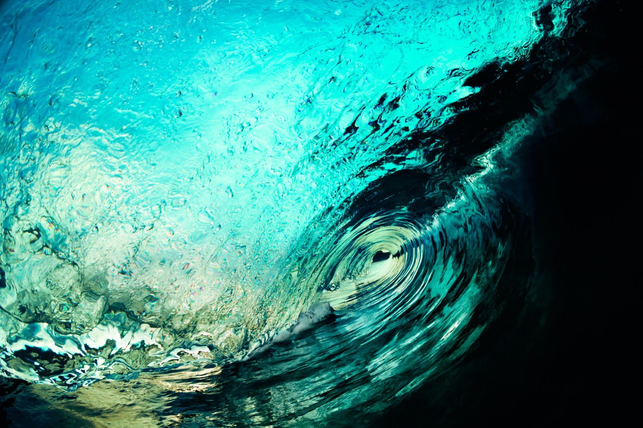 underwater, animal, close-up, abstract, animal eye, full frame, one animal, turquoise colored, waves, no people, animal wildlife, pattern, blue, outdoors, HD Wallpaper