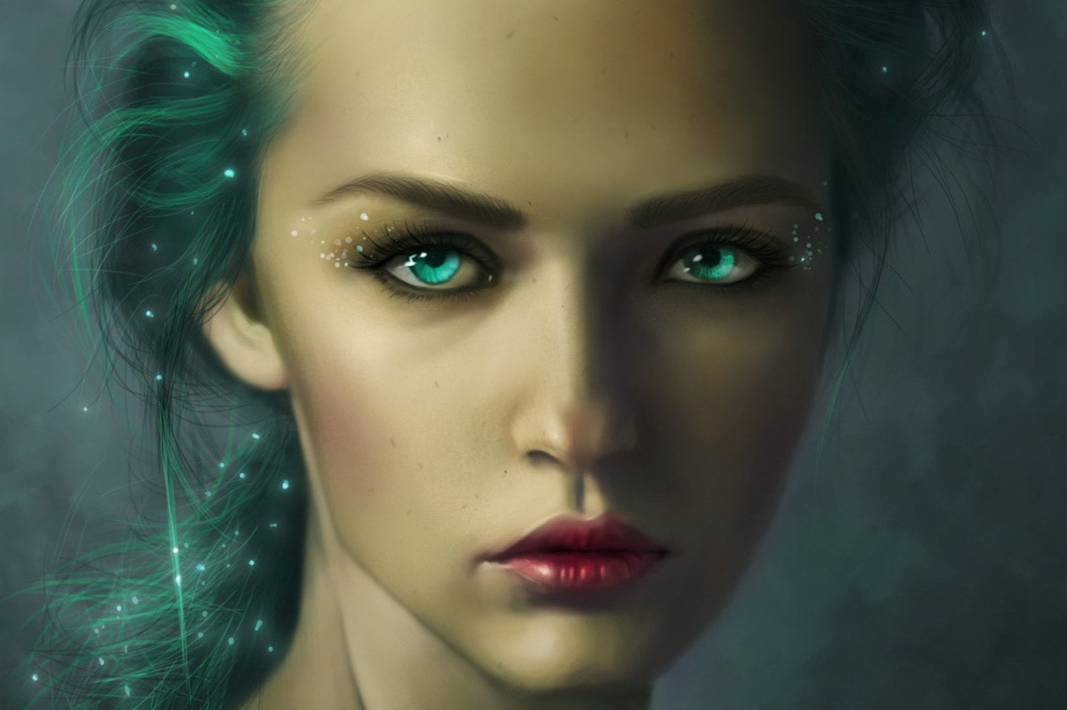 Turquoise, body part, young women, Women, Fantasy, eyeshadow, human face, Face, glamour, make-up, Woman, beautiful people, Eye, blue eyes, beautiful woman, HD Wallpaper