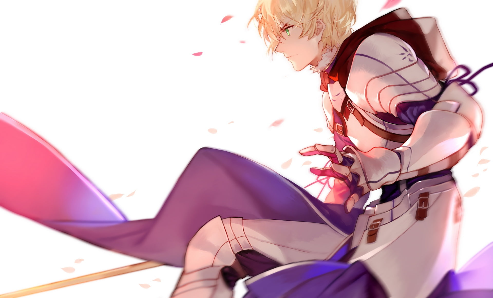 fate, konachan, (series), hoodie, lee, hair, com, grand, armor, weapon, 1080P, joseph, eyes, prototype, saber, 238077, petals, all, short, blonde, sword, HD Wallpaper