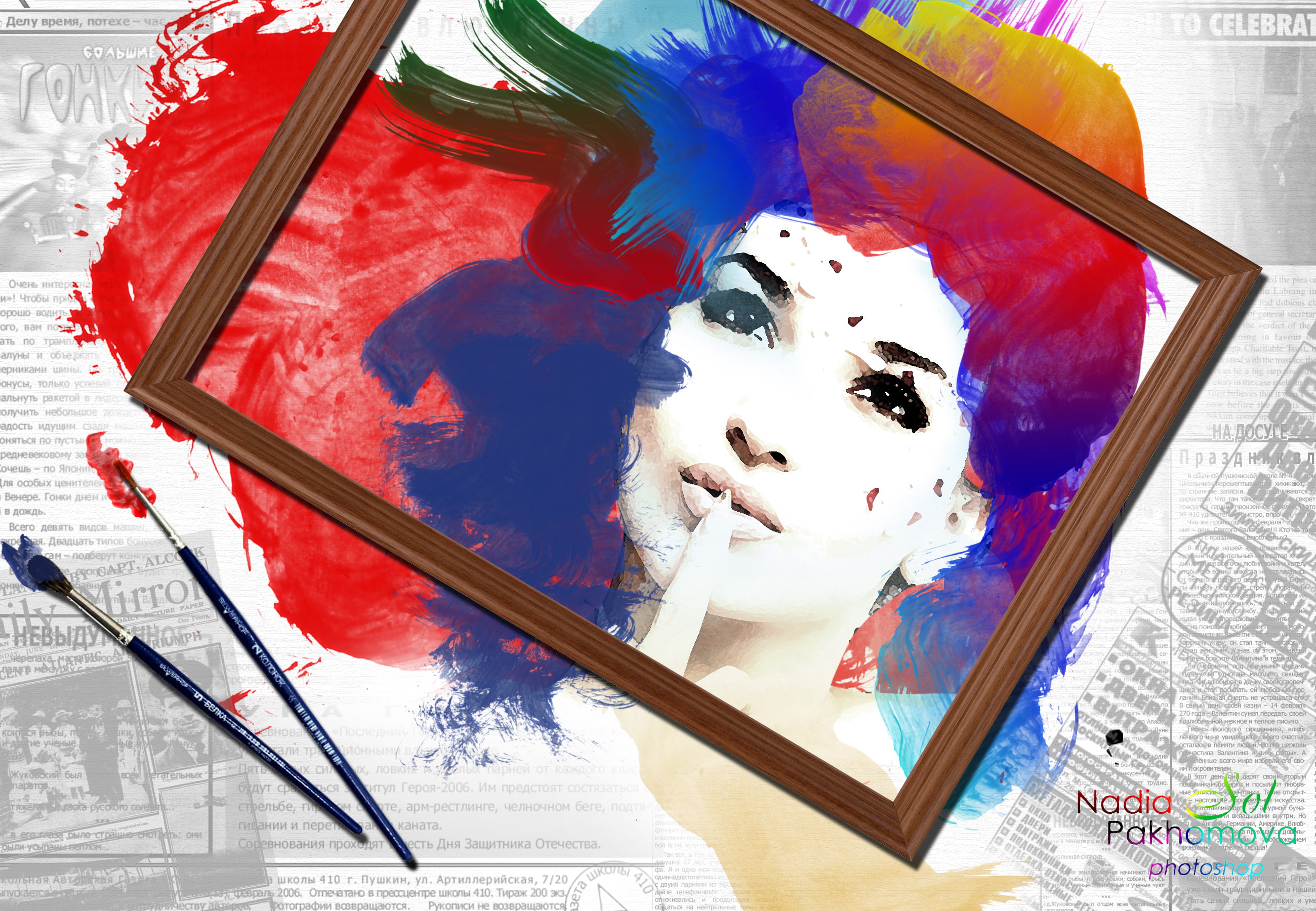 backgrounds, no people, wood - Material, art and craft equipment, child, human representation, male likeness, red, image, paintbrush, haired, watercolor, HD Wallpaper