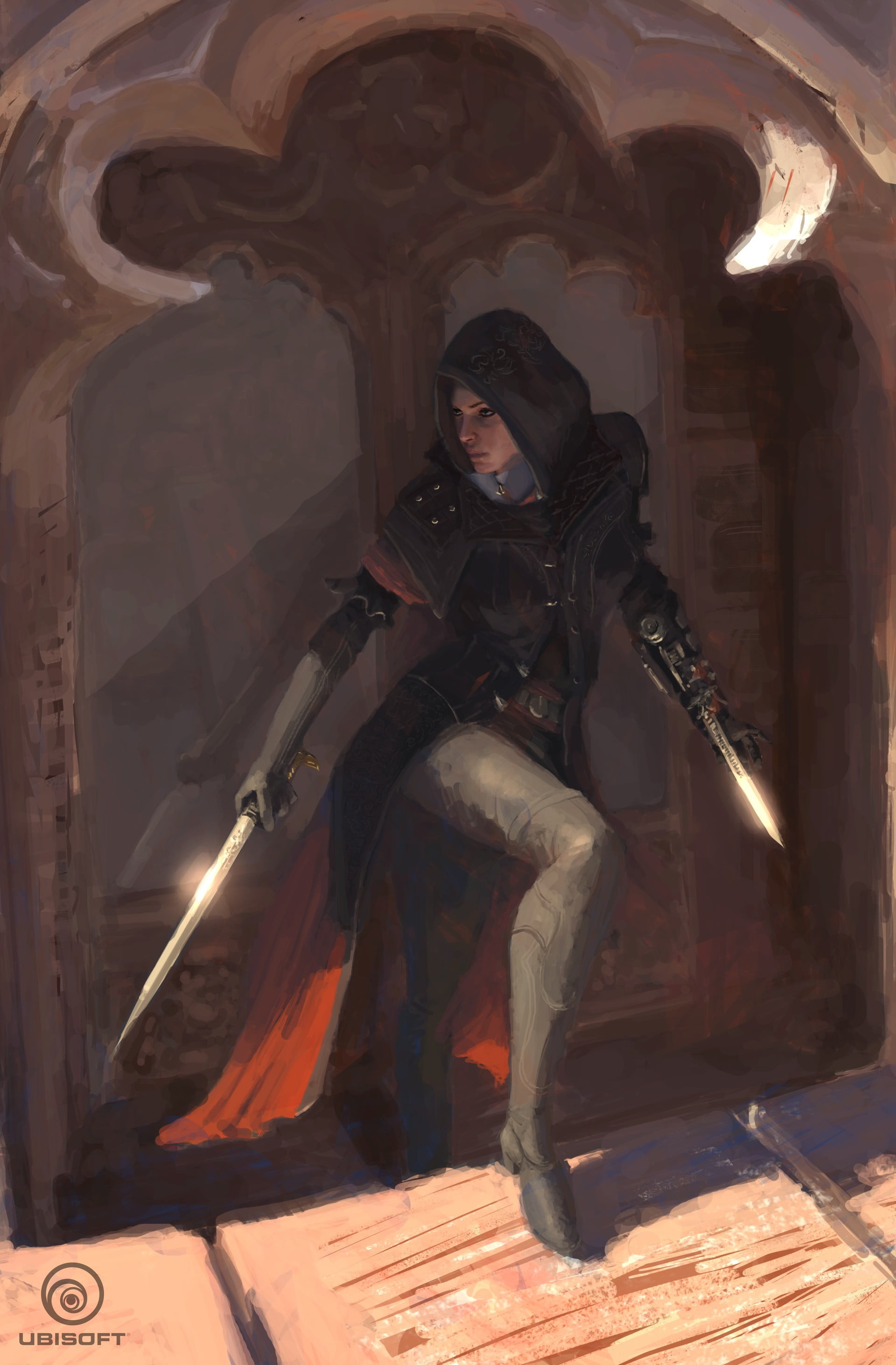 gun, mid adult, building, clothing, weapon, architecture, government, indoors, sword, woman, protection, wearing, Assassins Creed, standing, Phone HD Wallpaper