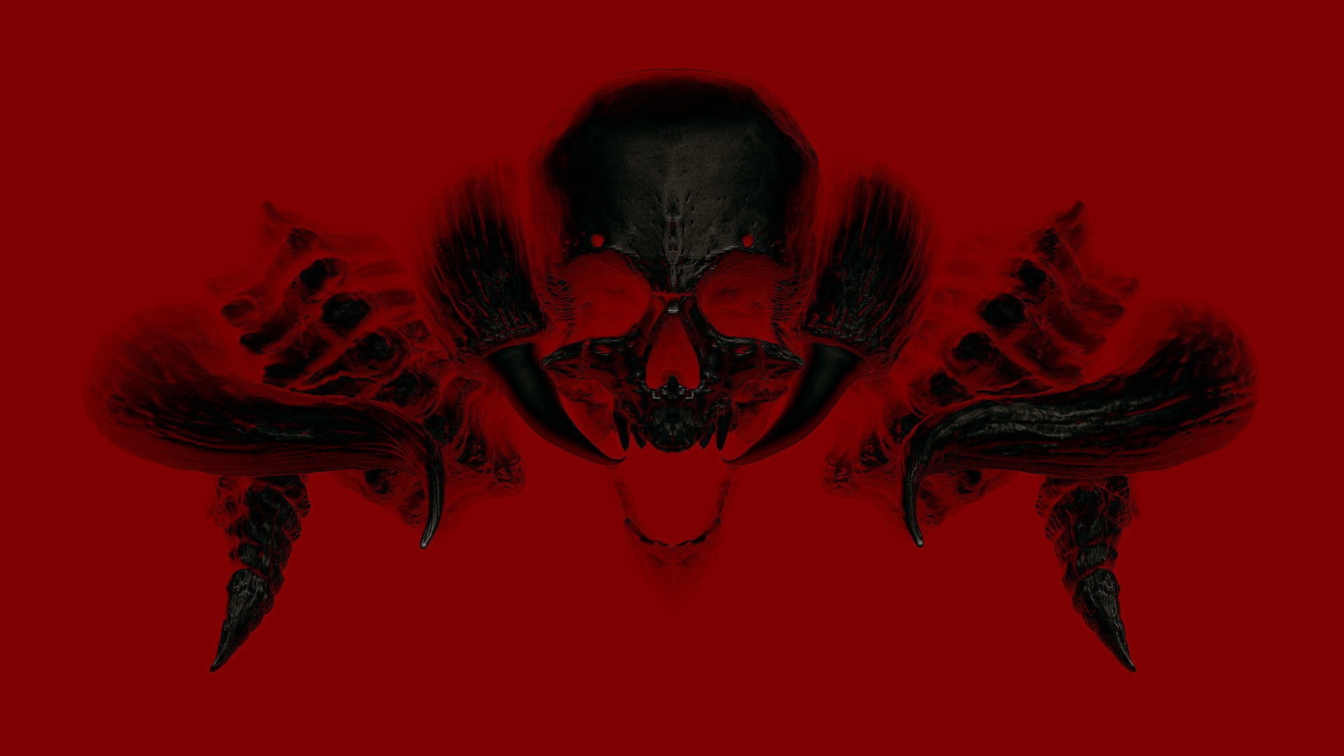 Skull, Video Game, 1080P, Devil Daggers, Red, HD Wallpaper