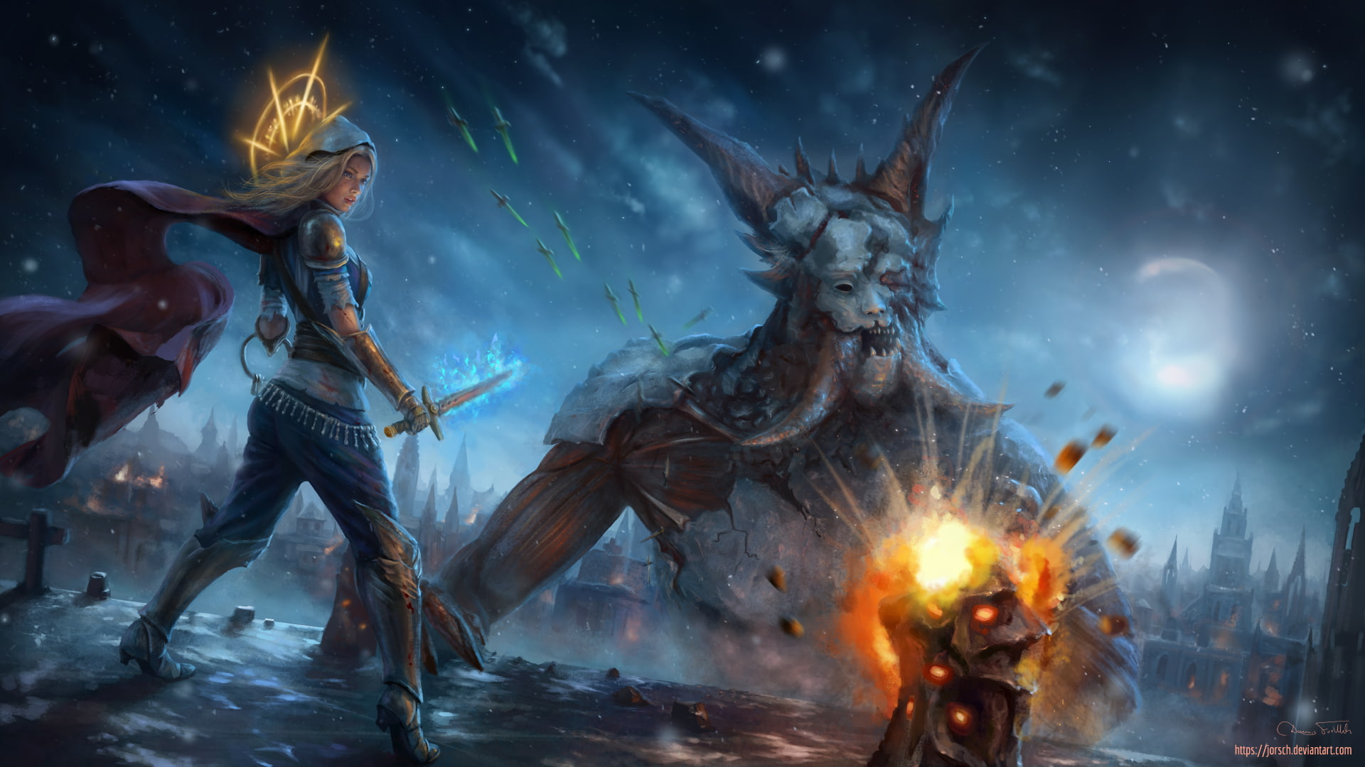 artwork, cape, video games, totem, Path of Exile, 1080P, blonde, dagger, HD Wallpaper