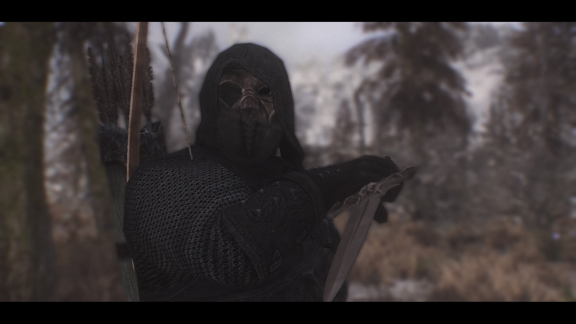 evil, obscured face, mask - disguise, day, human skeleton, wearing, mail, 1080P, spooky, one person, real people, dagger, auto post production filter, HD Wallpaper