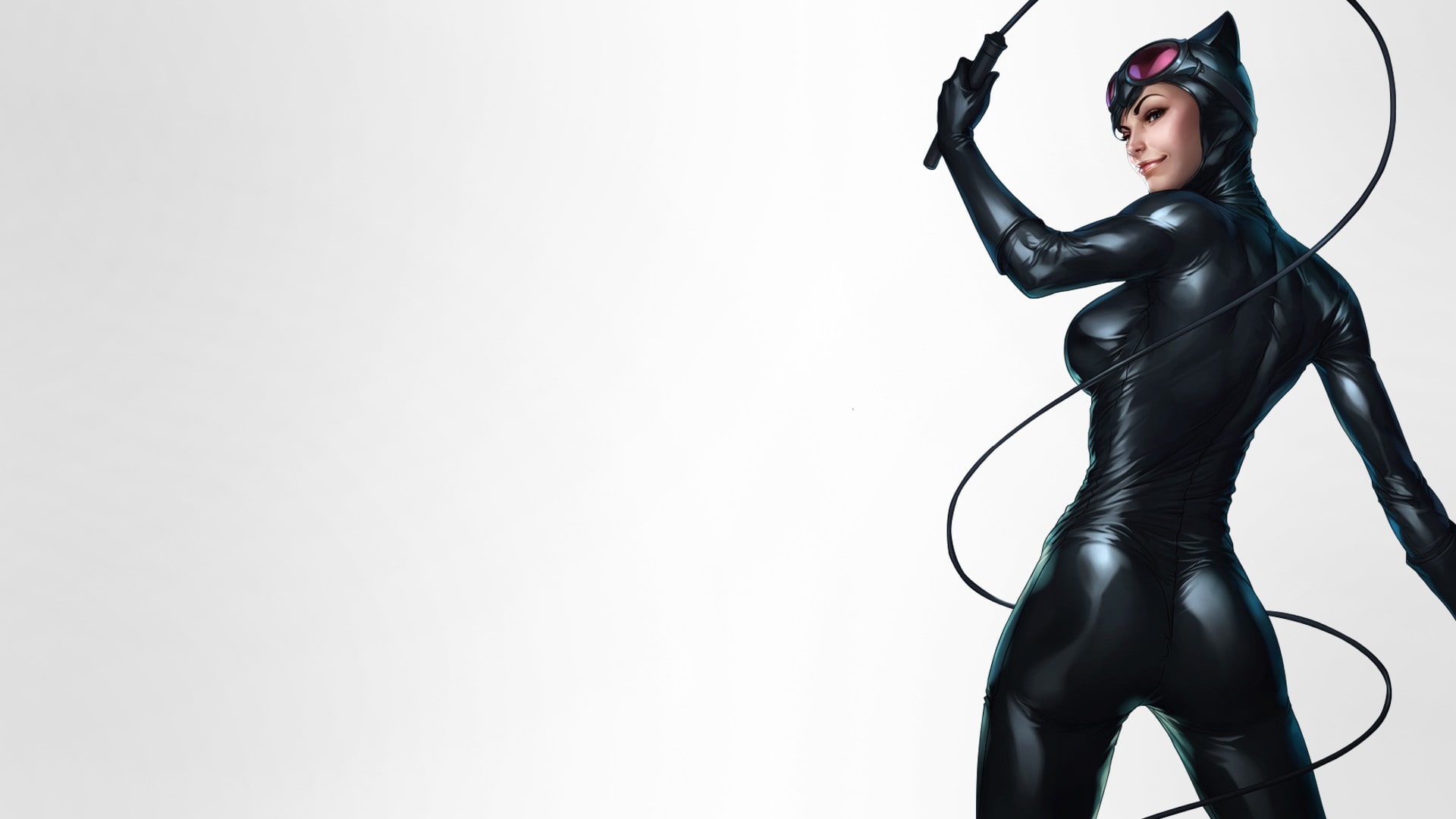 simple background, DC Comics, comics, 1080P, Stanley Lau, Catwoman, HD Wallpaper