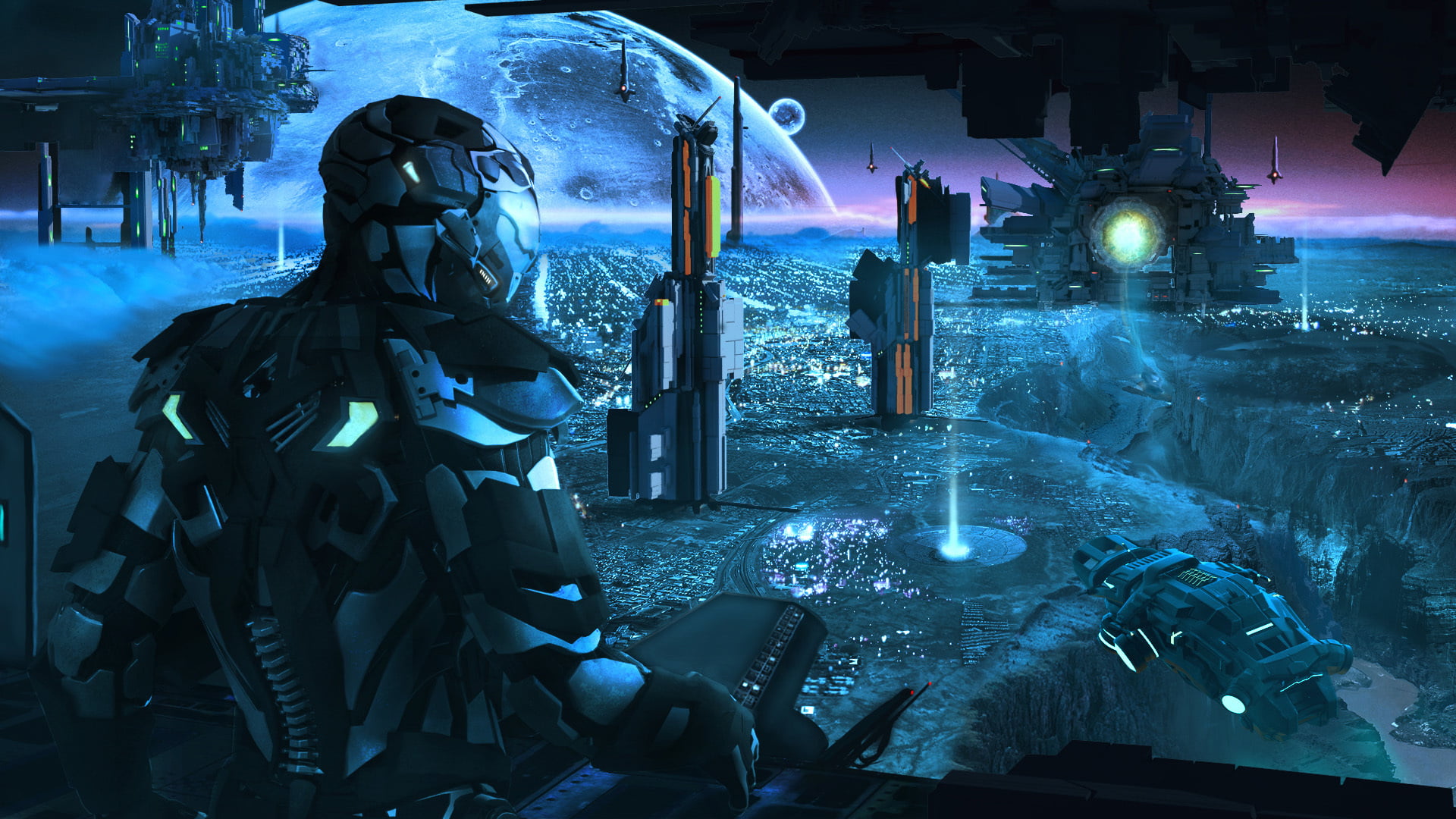 men, backgrounds, nature, machinery, horror, base, human representation, danger, futuristic, glowing, spooky, evil, holding, technology, military, equipment, HD Wallpaper