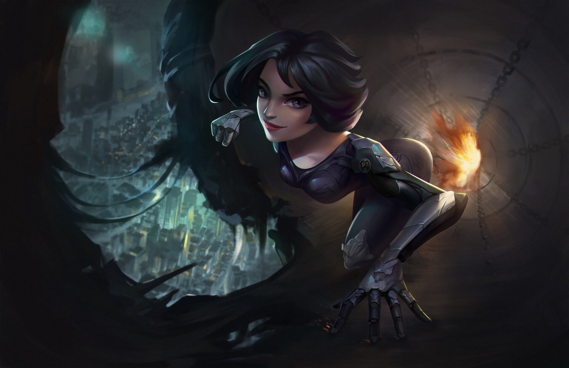 1080P, anime, Alita: Battle Angel, anime girls, HD Wallpaper