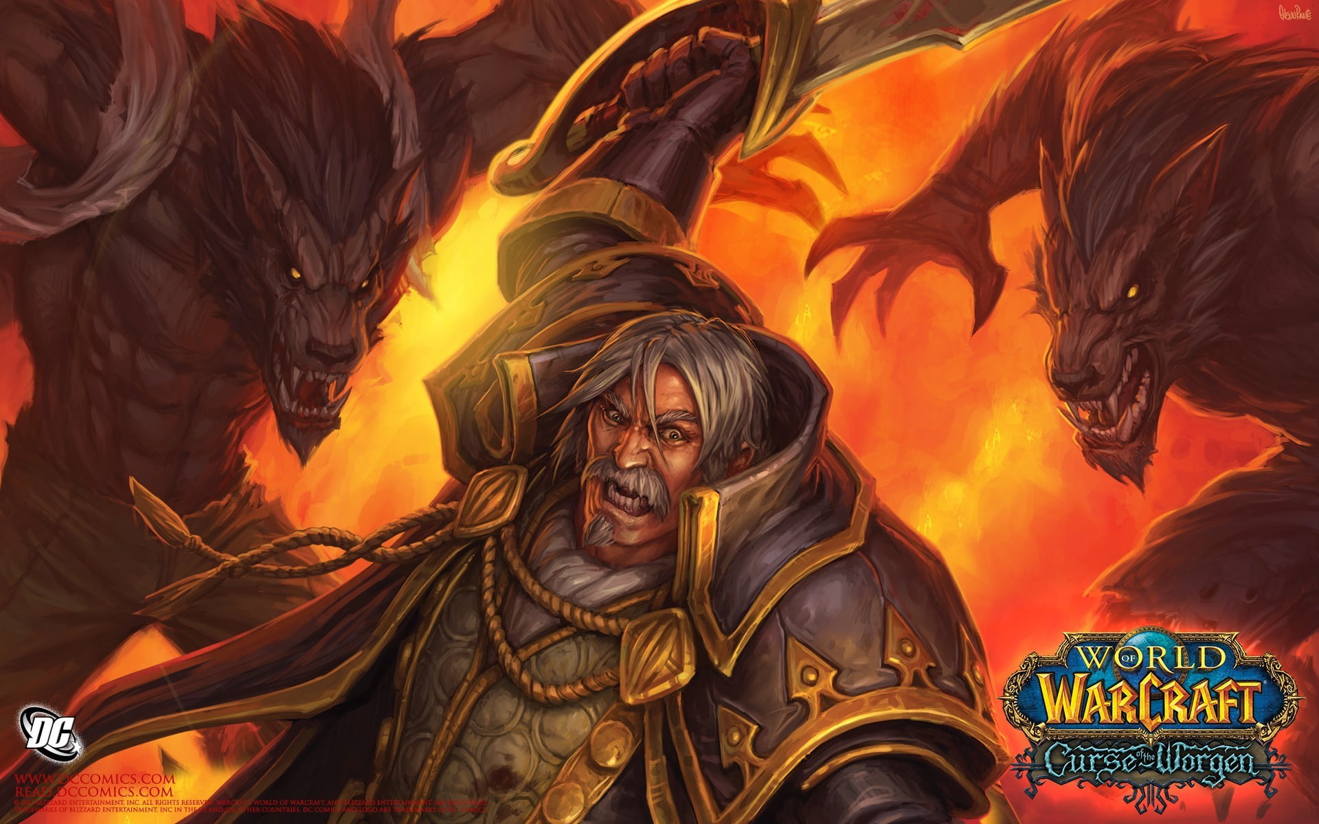 human representation, art and craft, digital, 1080P, sculpture, statue, world, Worgen, outdoors, warcraft, people, low angle view, Genn Greymane, HD Wallpaper