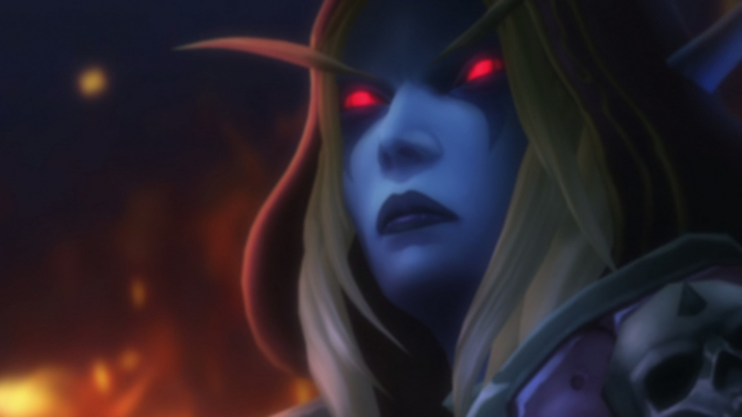 bizarre, spooky, mystery, women, s, burning, motion, Sylvanas Windrunner, 2K, mask, front view, Blizzard Entertainment, shirt, close-up, indoors, mask - disguise, HD Wallpaper