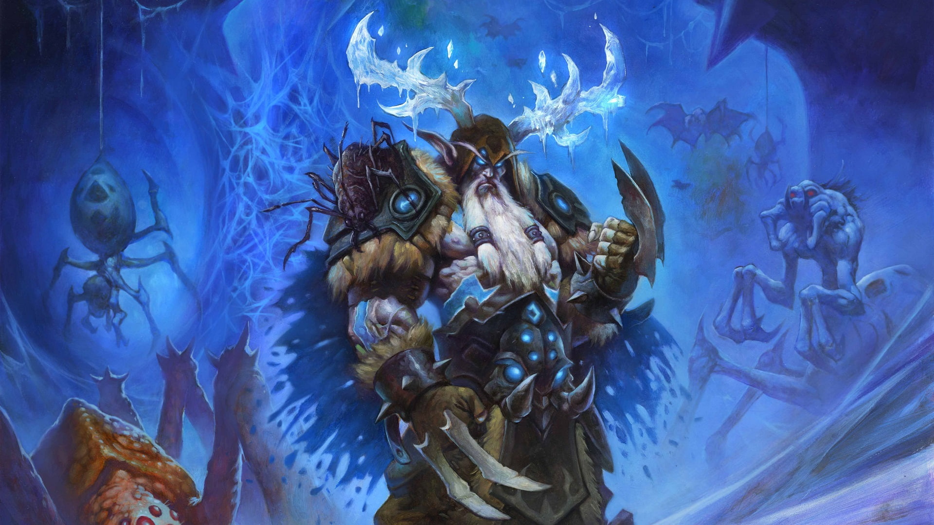 warcraft, Knights of the frozen throne, video games, hearthstone, 1080P, death knight, Hearthstone: Heroes Of Warcraft, artwork, cards, Malfurion, HD Wallpaper