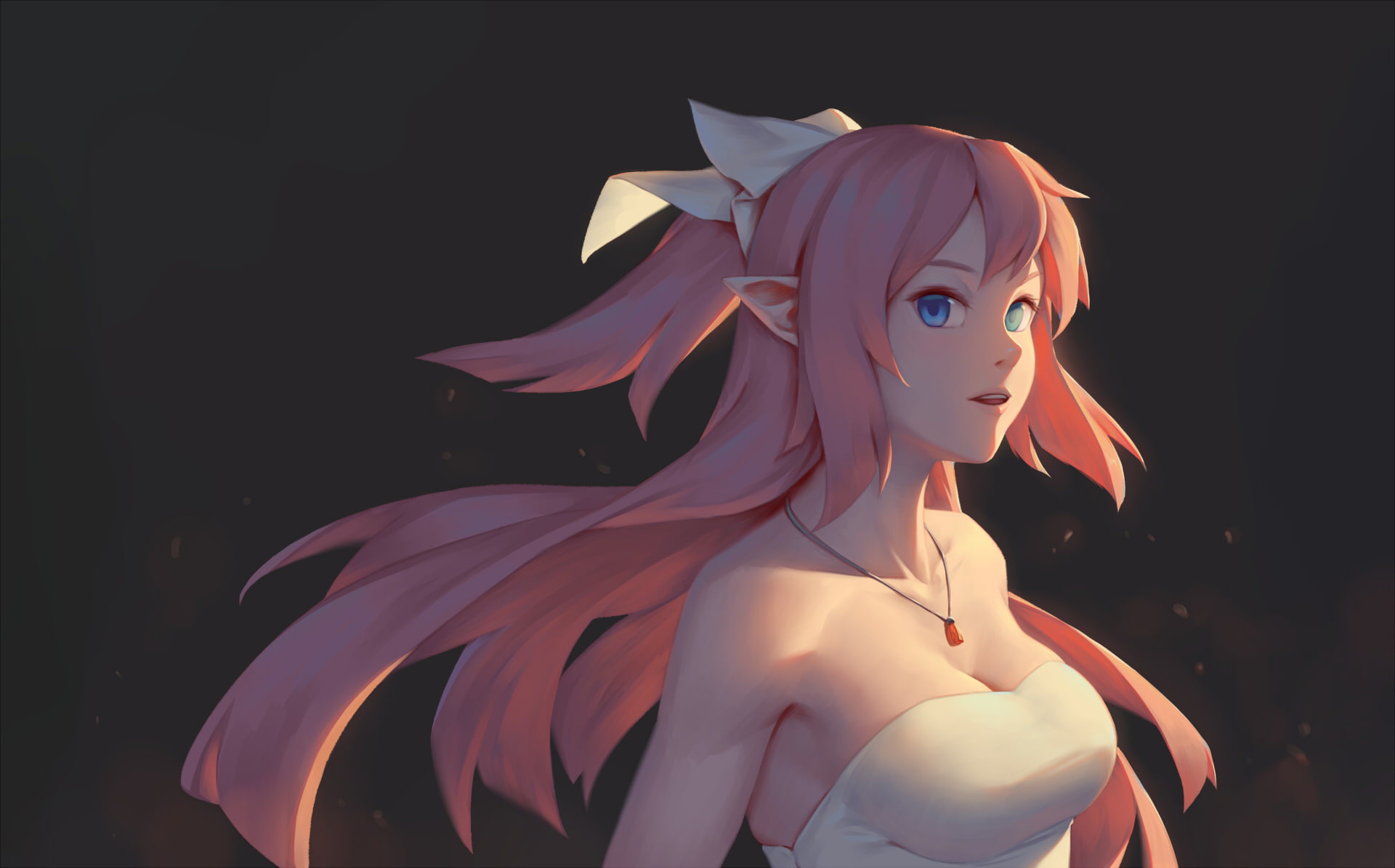 elves, pointed ears, 1080P, cleavage, HD Wallpaper