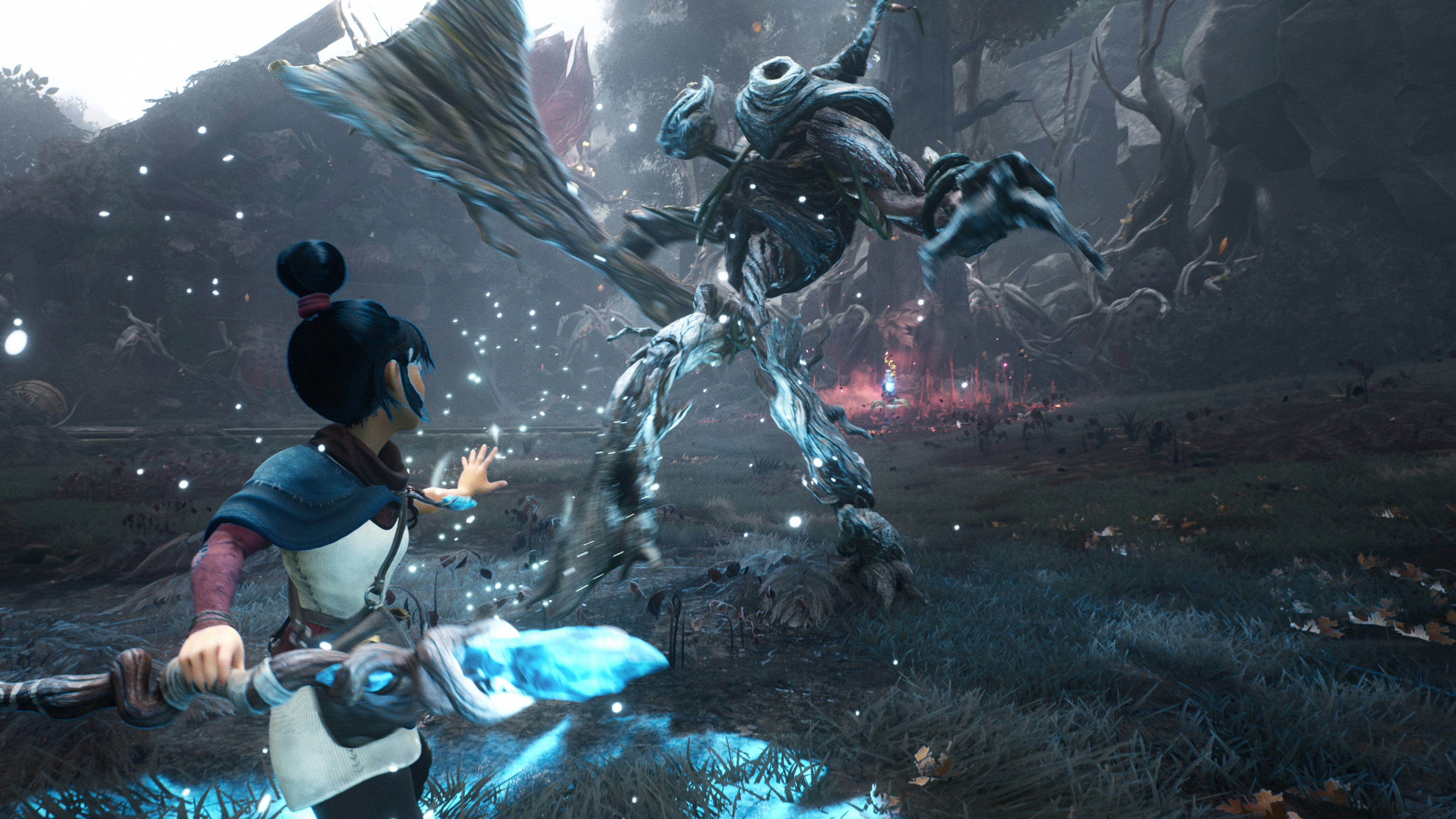 fighting, Kena, Game CG, 4K, Kena: Bridge of Spirits, 4K, HD Wallpaper