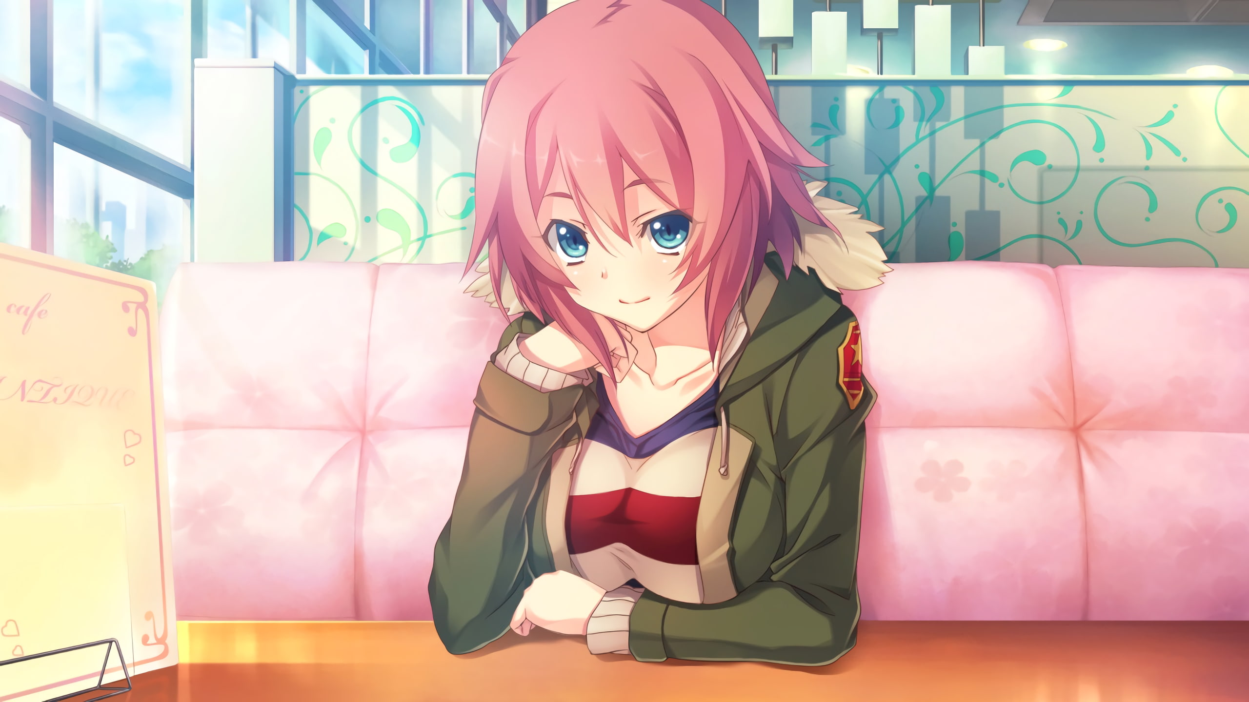 redhead, blue eyes, 2K, short hair, Innocent Bullet, anime girls, Game CG, anime, Kanzaki Sayaka, HD Wallpaper