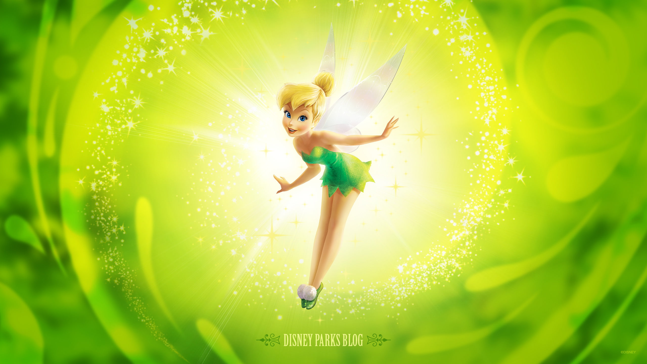 2K, disney, tinker, fairy, bell, hd, desktop, cartoon, green, HD Wallpaper