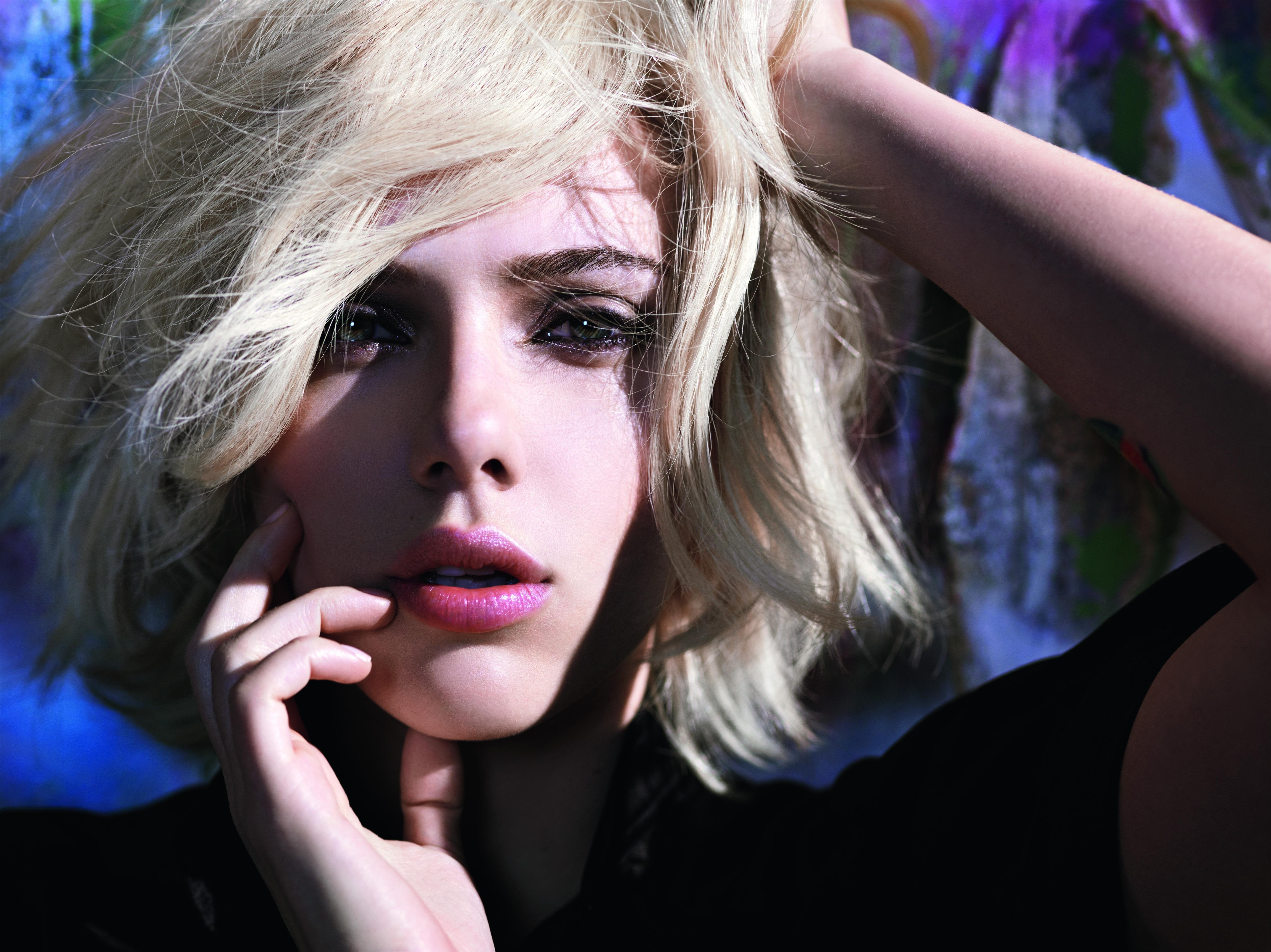 young women, close-up, blond hair, hairstyle, front view, young adult, hair, beautiful woman, Scarlett Johansson, teardrop, sadness, lifestyles, portrait, HD Wallpaper
