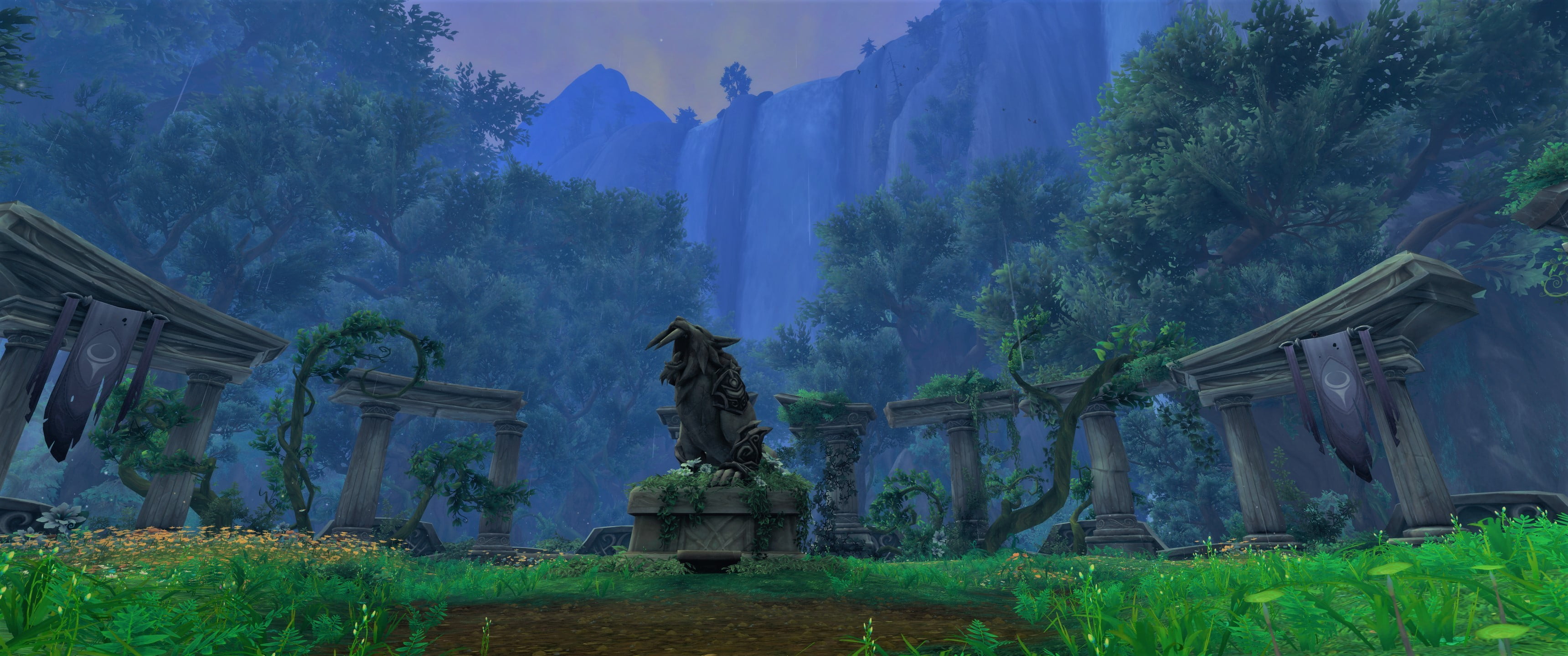 representation, World of Warcraft, plant, building exterior, statue, green, art and craft, tree, no people, day, building, Legion, growth, spirituality, HD Wallpaper
