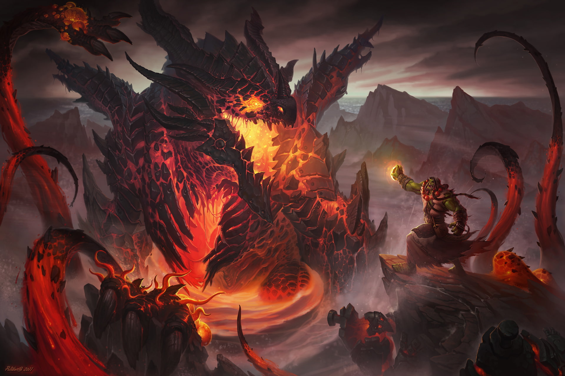 1080P, Dragon, World Of Warcraft, Thrall (World Of Warcraft), Warcraft, Deathwing (World Of Warcraft), HD Wallpaper