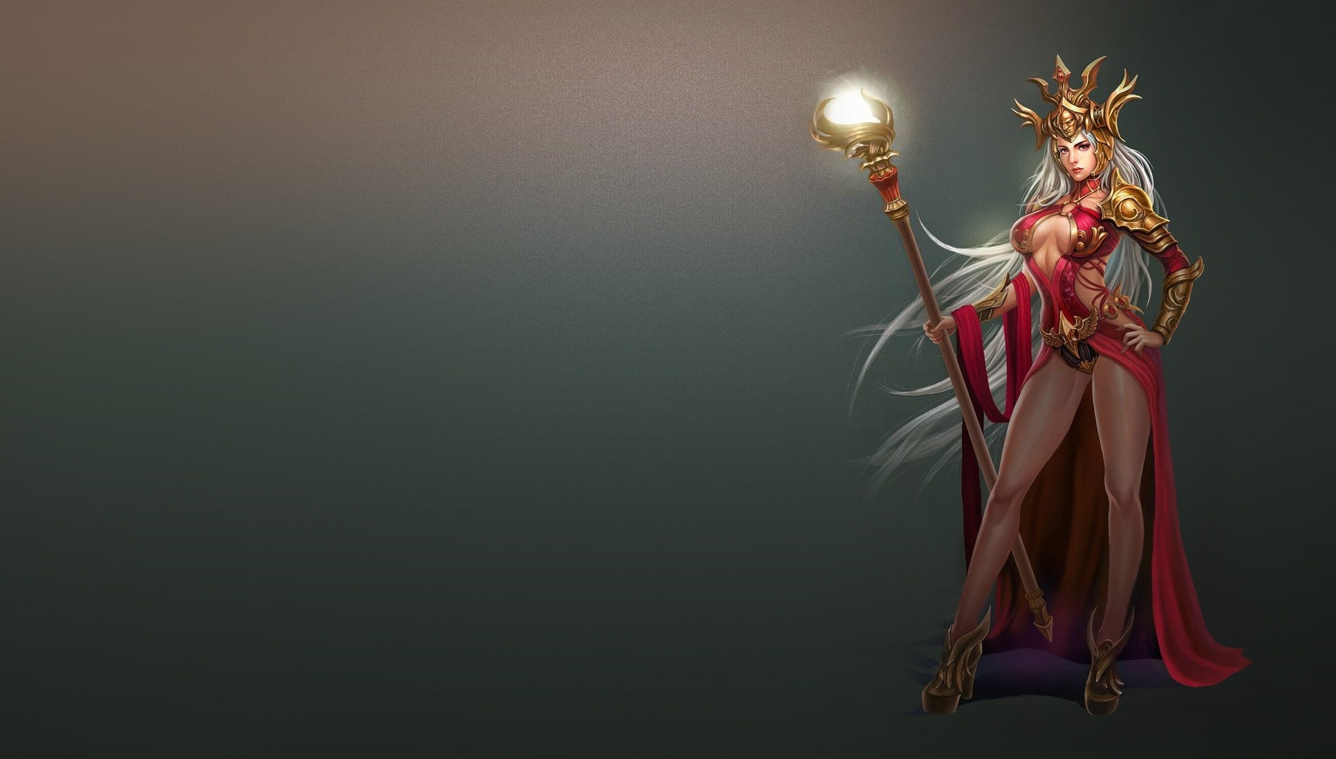 the game, 1080P, staff, fantasy, MAG, art, Sorceress, Frank Lee, HD Wallpaper