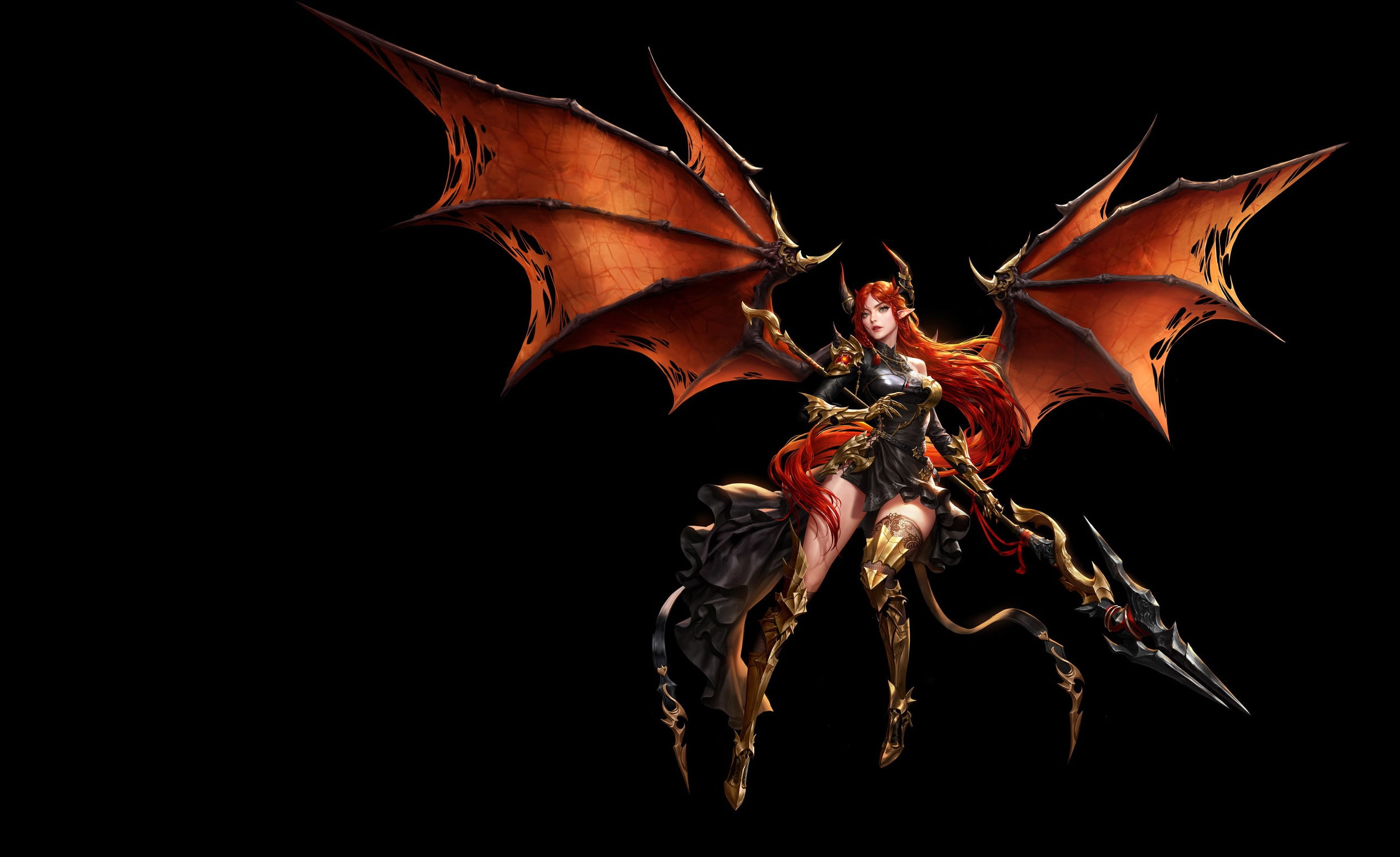 LVL, MAG, the game, 1080P, wings, League of Angels, art, jungmin jin /dospi, costume design, staff, fantasy, level, HD Wallpaper