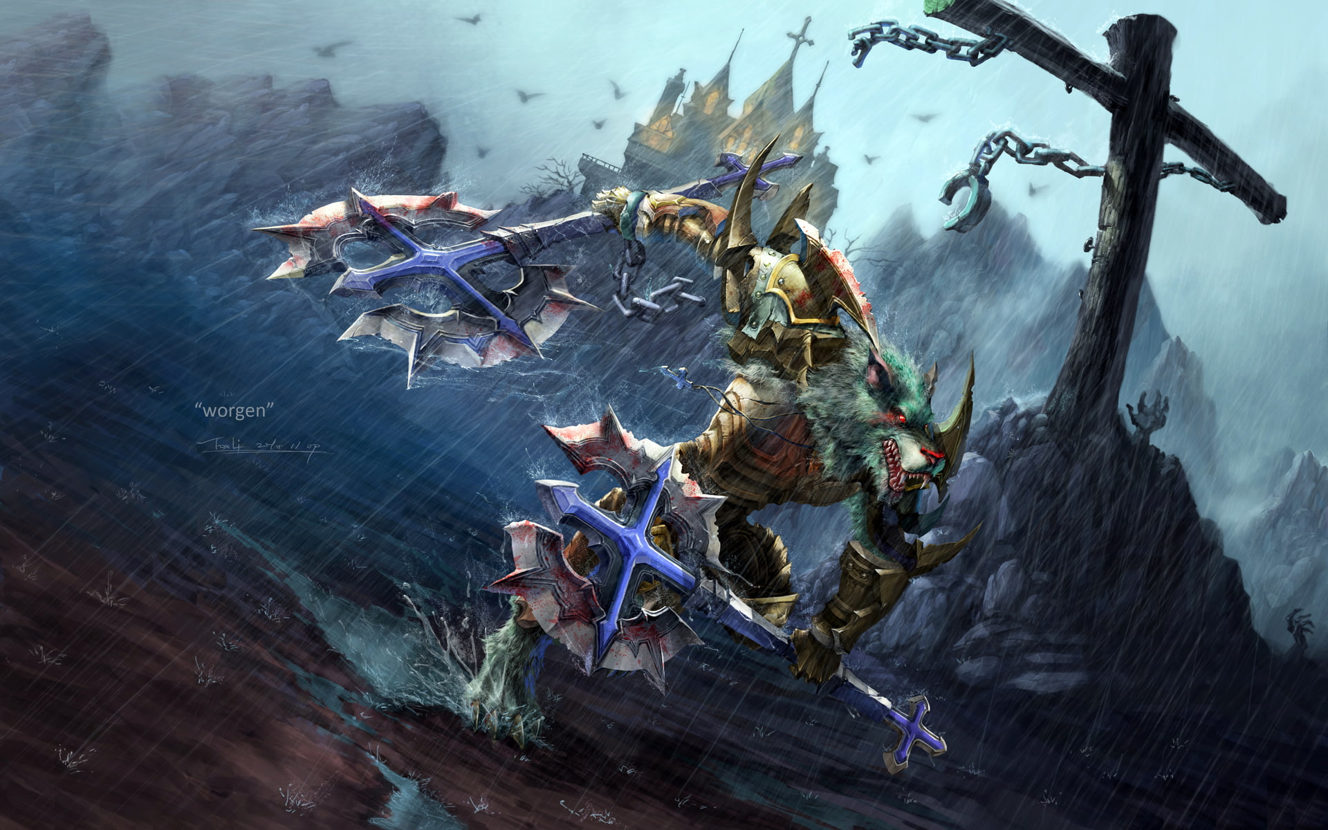 worgen, 1080P, world, warcraft, wow, HD Wallpaper