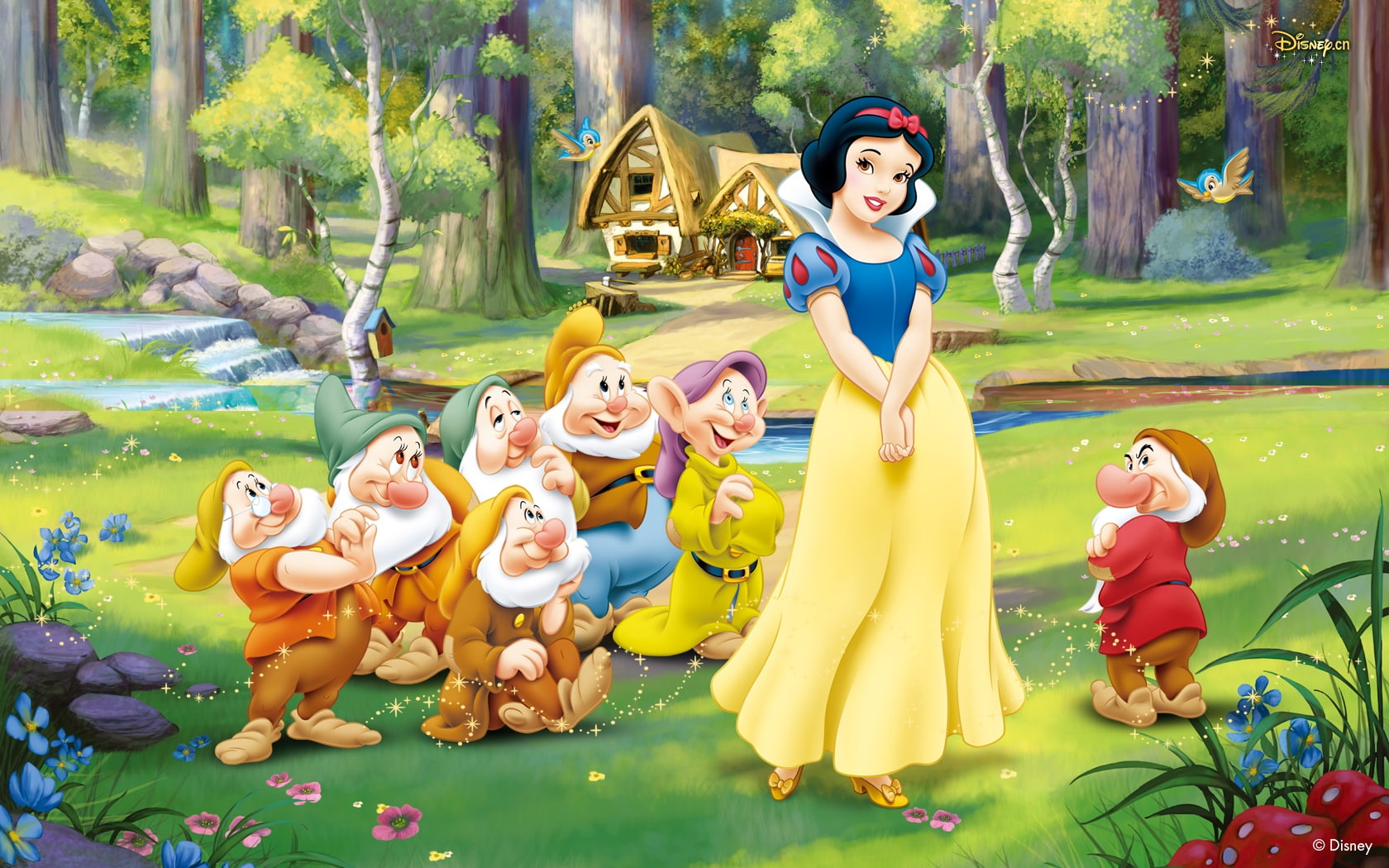 720P, White, Disney, dwarfs, Snow, seven, HD Wallpaper