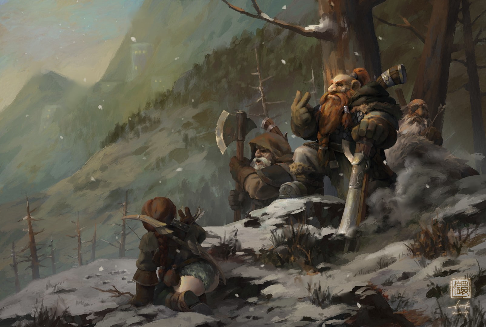 dwarfs, 720P, fantasy art, digital art, HD Wallpaper